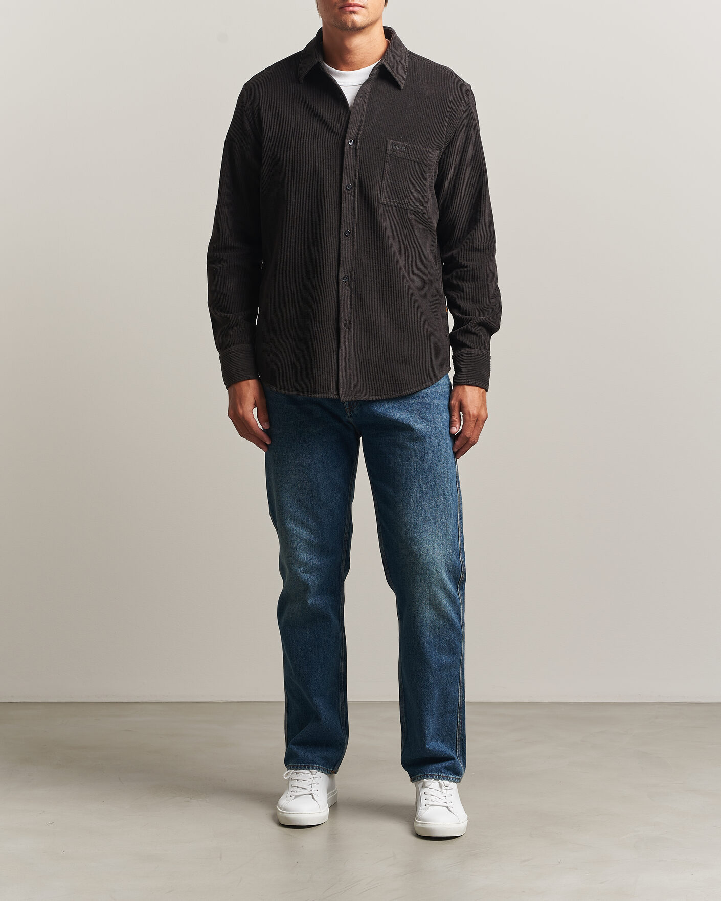 Uomini | Camicie | BOSS ORANGE | Relegant Corduroy Shirt Black
