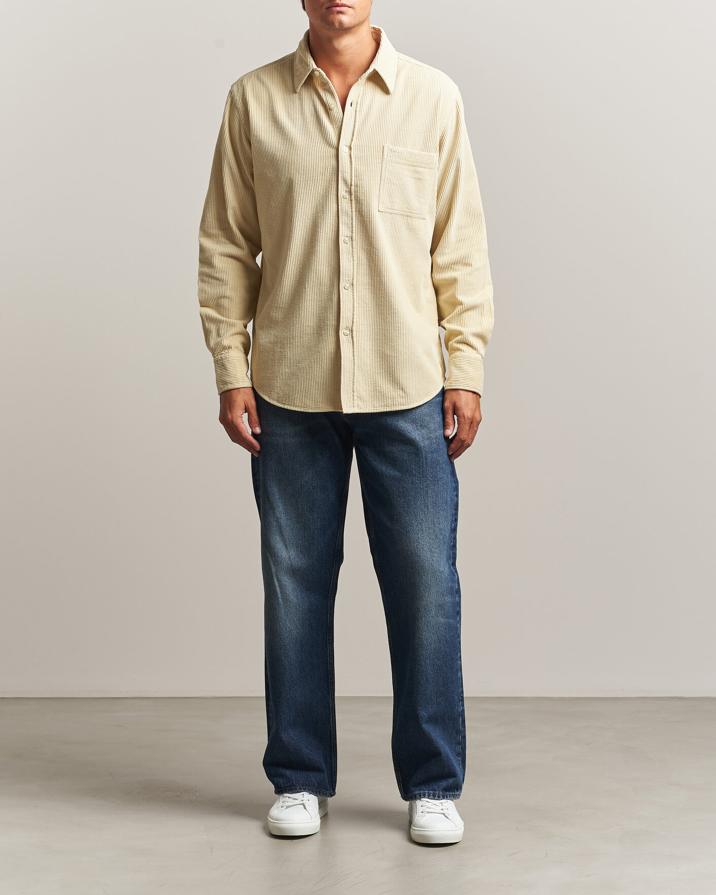 Uomini | Camicie | BOSS ORANGE | Relegant Corduroy Shirt Light Beige