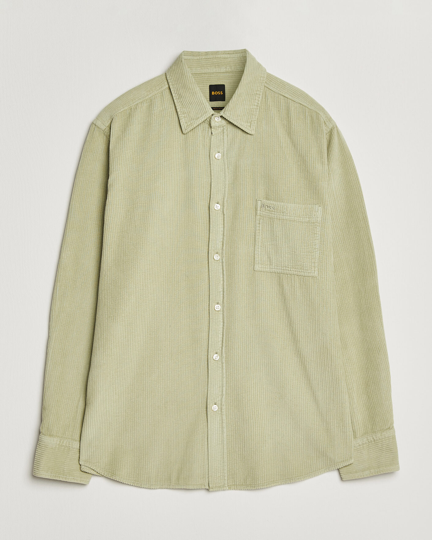 Uomini | Camicie | BOSS ORANGE | Relegant Corduroy Shirt Open Green