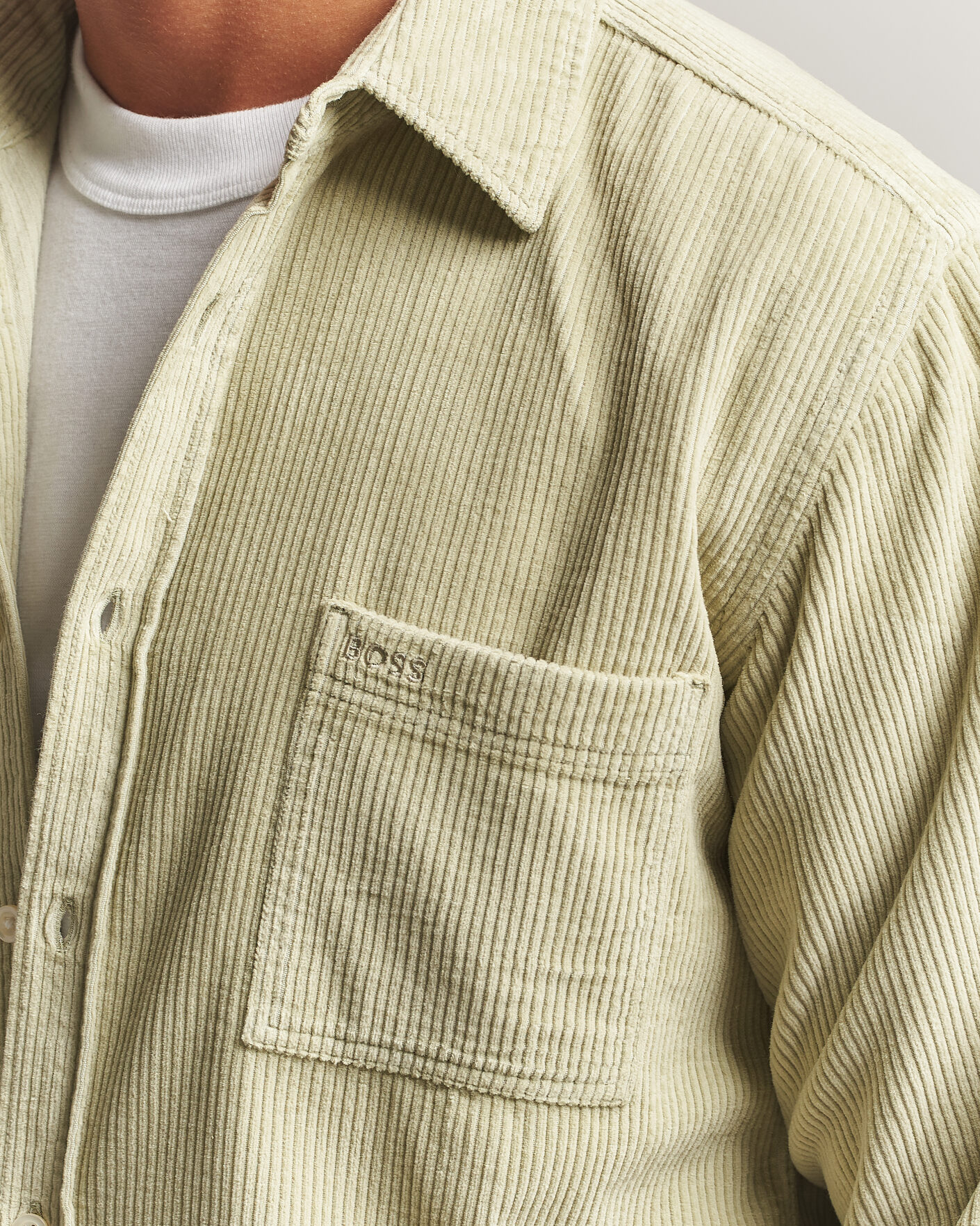 Uomini | Camicie | BOSS ORANGE | Relegant Corduroy Shirt Open Green