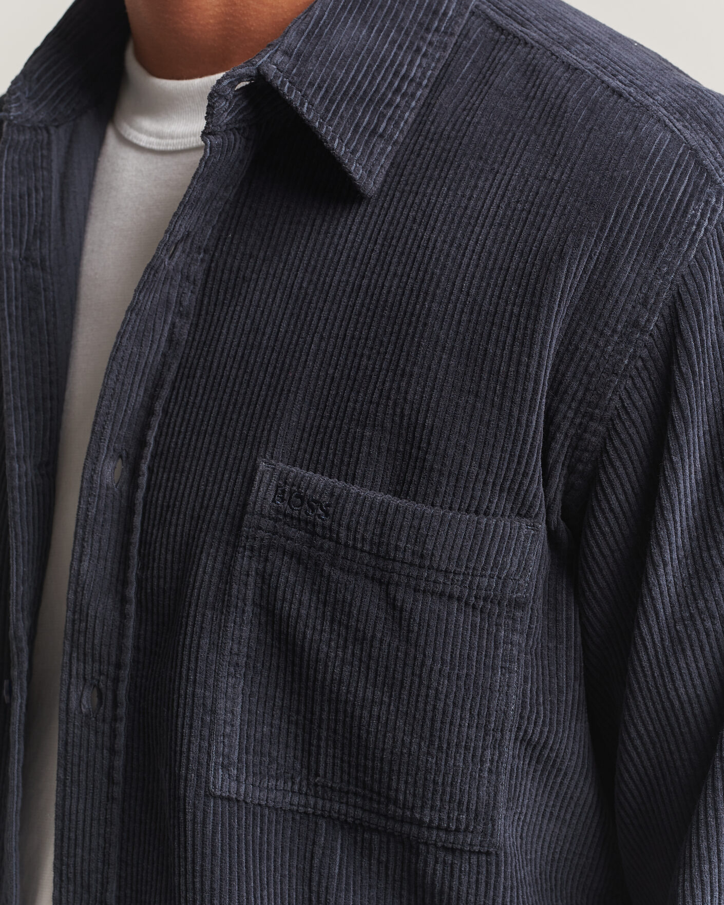 Uomini | Camicie | BOSS ORANGE | Relegant Corduroy Shirt Dark Blue