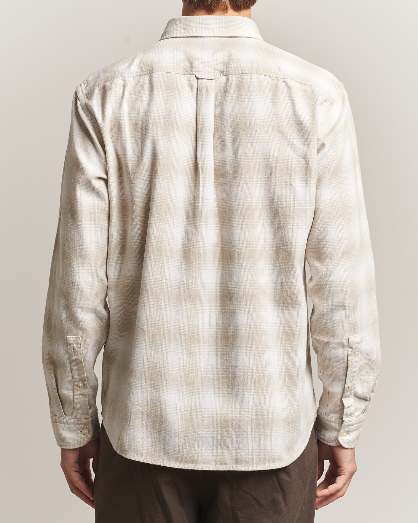 Uomini | Camicie | BOSS ORANGE | Rickert Brushed Cotton Checked Shirt Light Beige