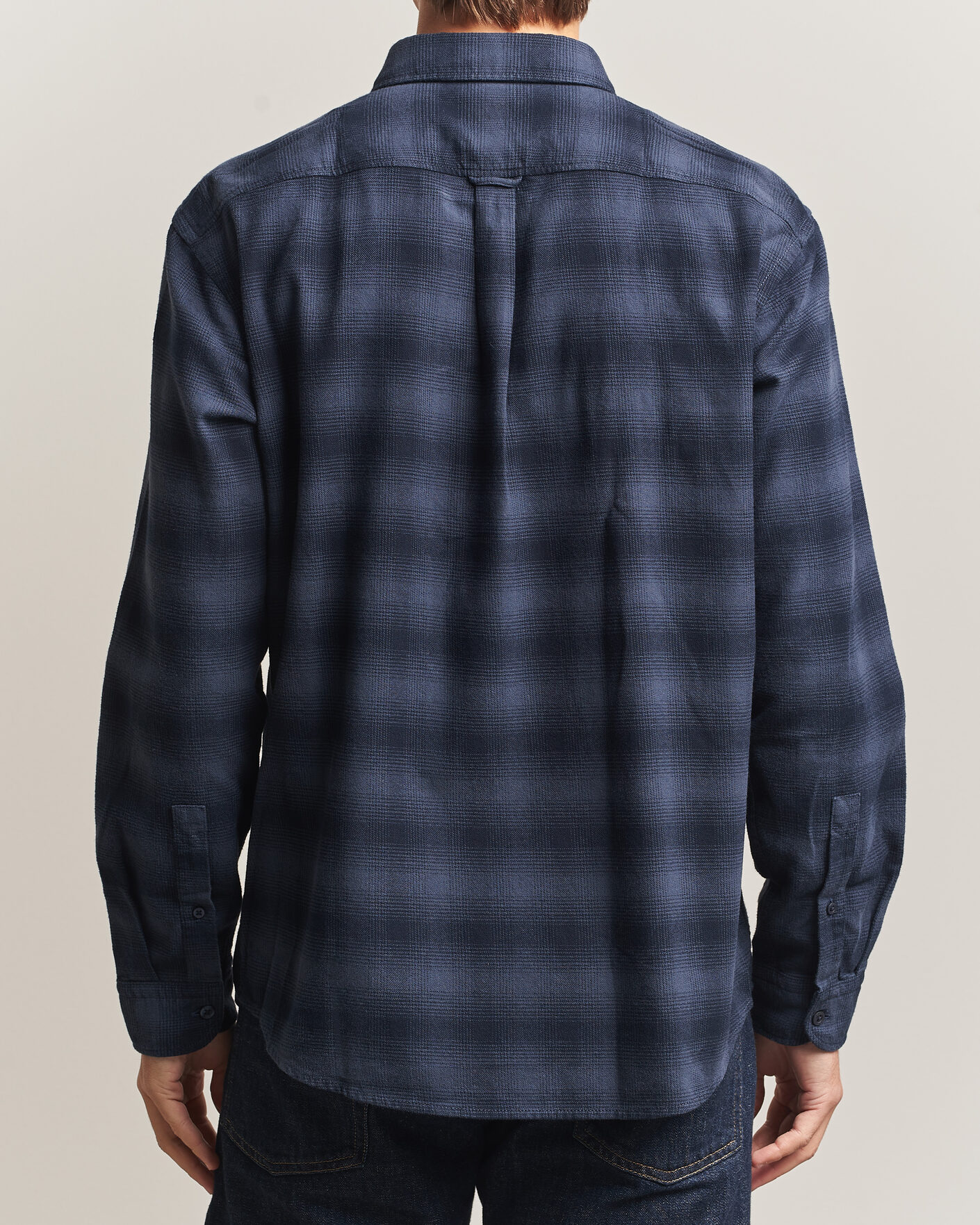 Uomini | Camicie | BOSS ORANGE | Rickert Brushed Cotton Checked Shirt Dark Blue