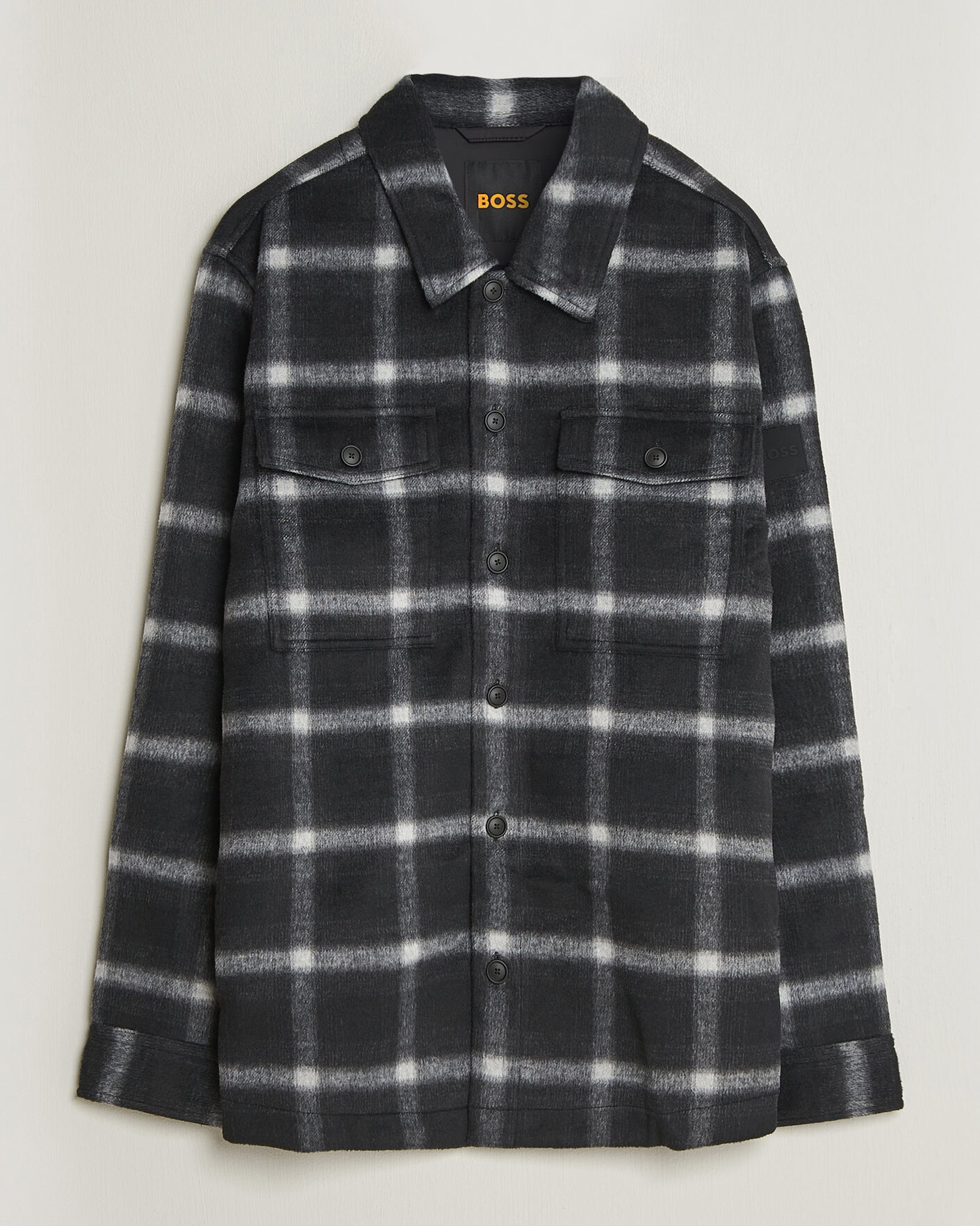 Uomini | Giacche | BOSS ORANGE | Losky Flannel Checked Overshirt Black
