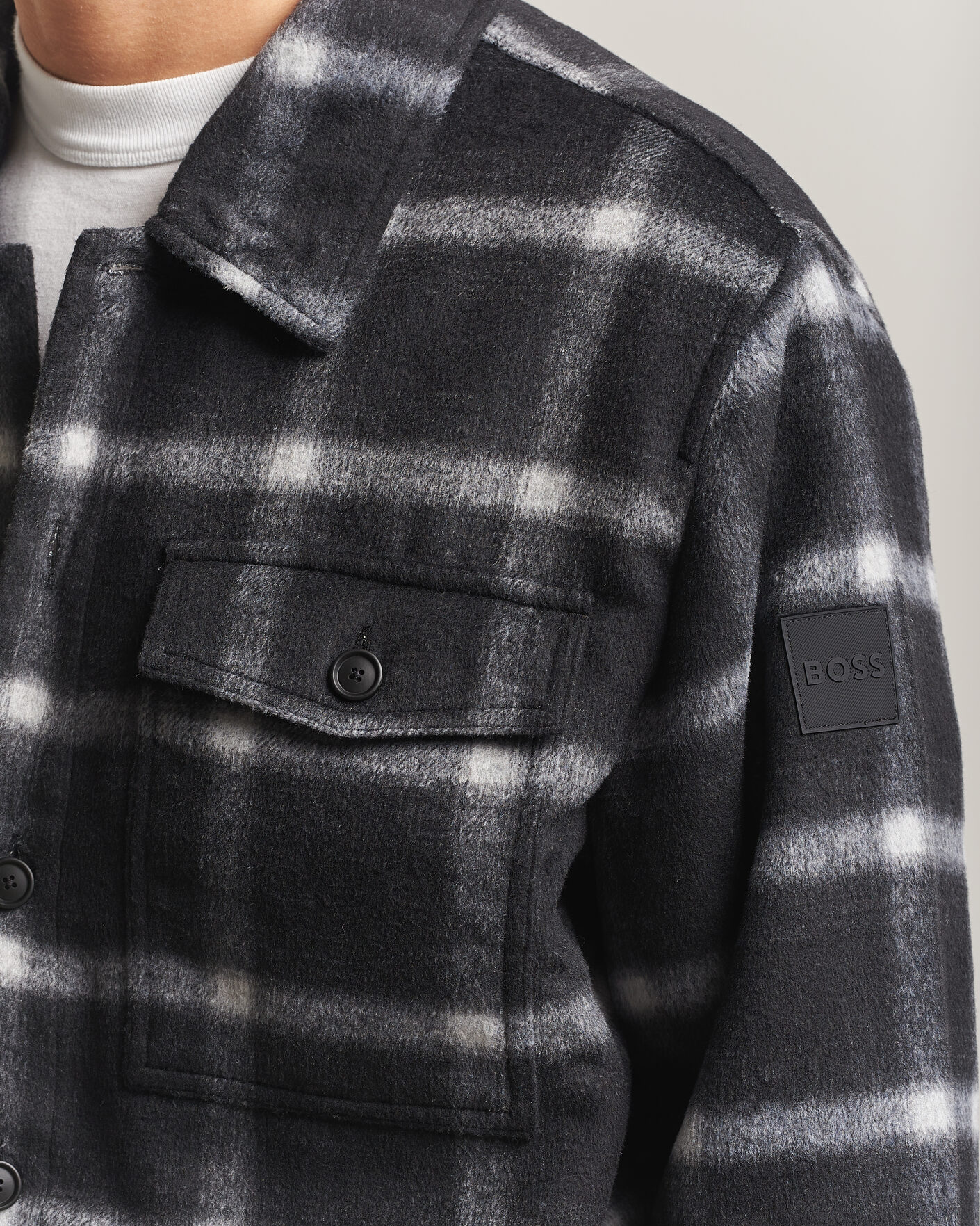 Uomini | Giacche | BOSS ORANGE | Losky Flannel Checked Overshirt Black