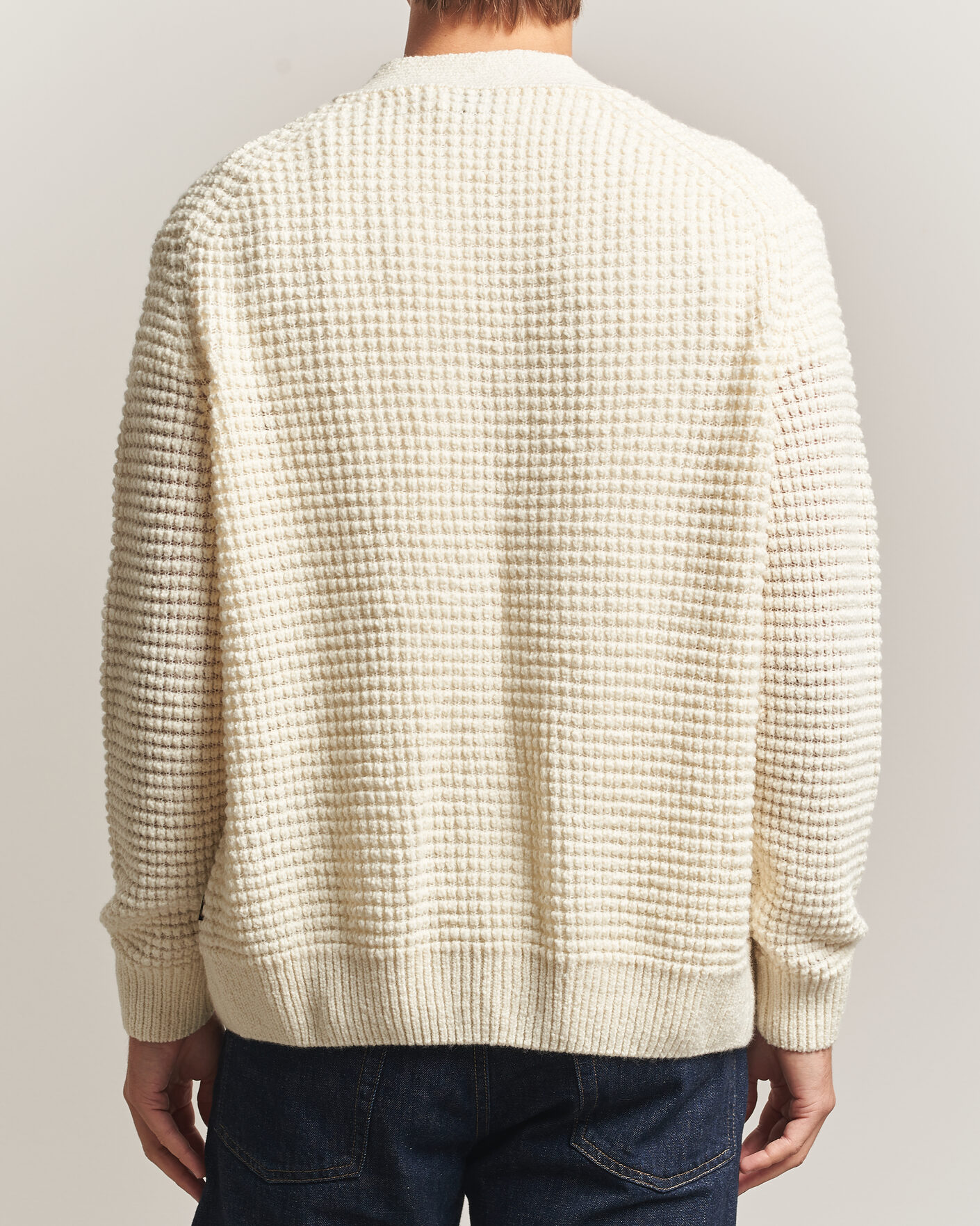 Uomini | Maglieria | BOSS ORANGE | Korsico Wool Knitted Cardigan Open White