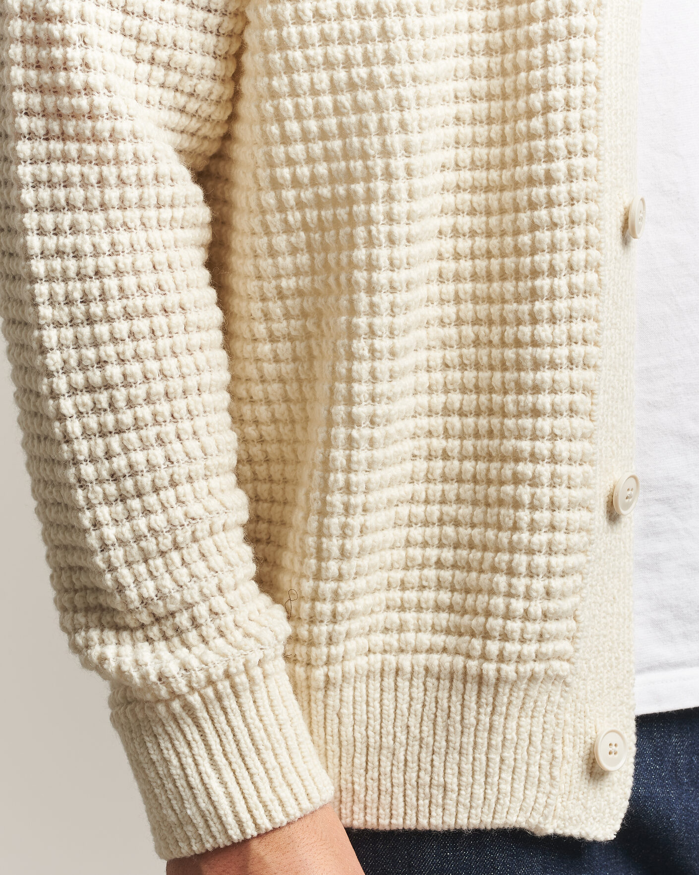 Uomini | Maglieria | BOSS ORANGE | Korsico Wool Knitted Cardigan Open White