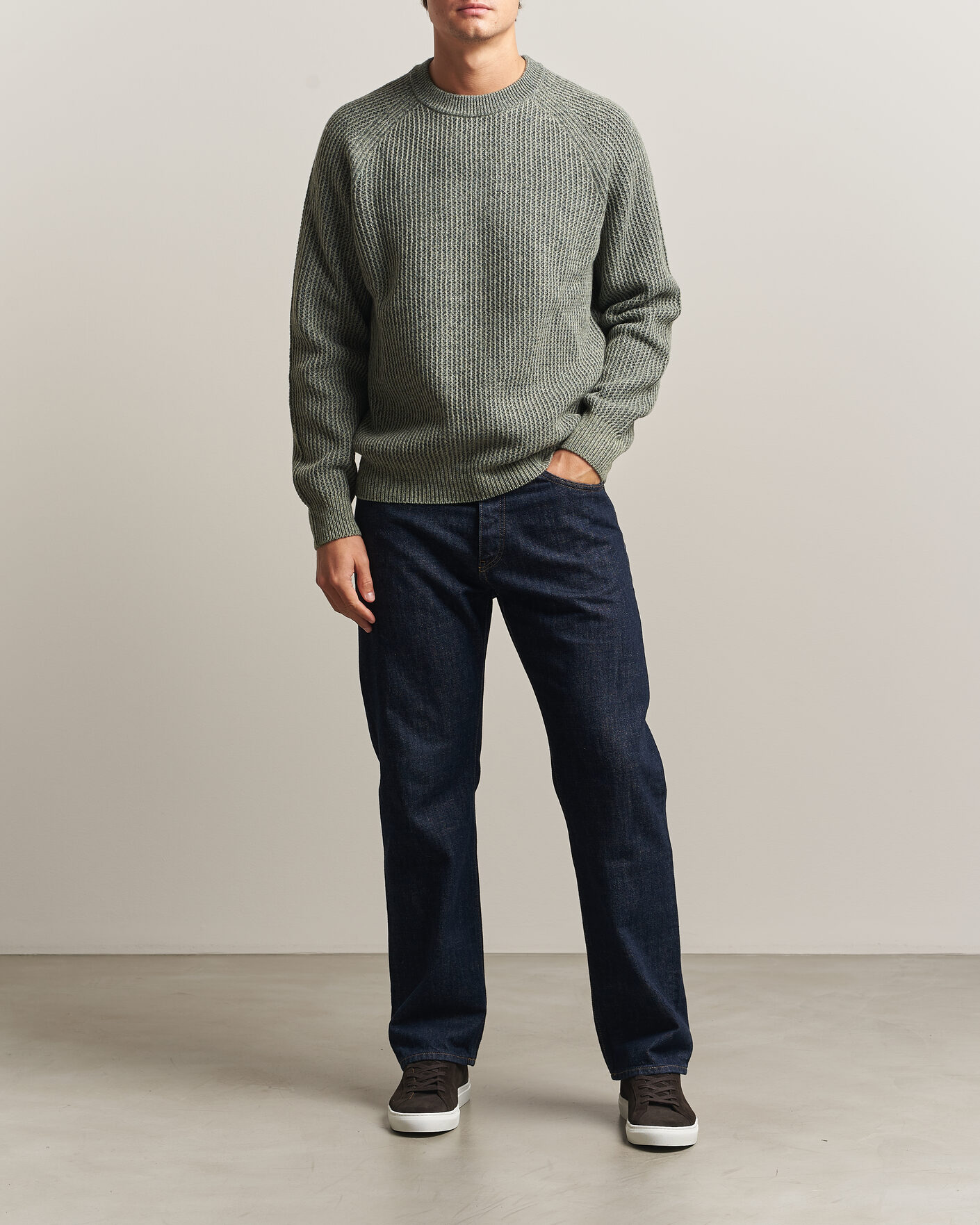Uomini | Maglieria | BOSS ORANGE | Kepler Wool Knitted Sweater Open Green