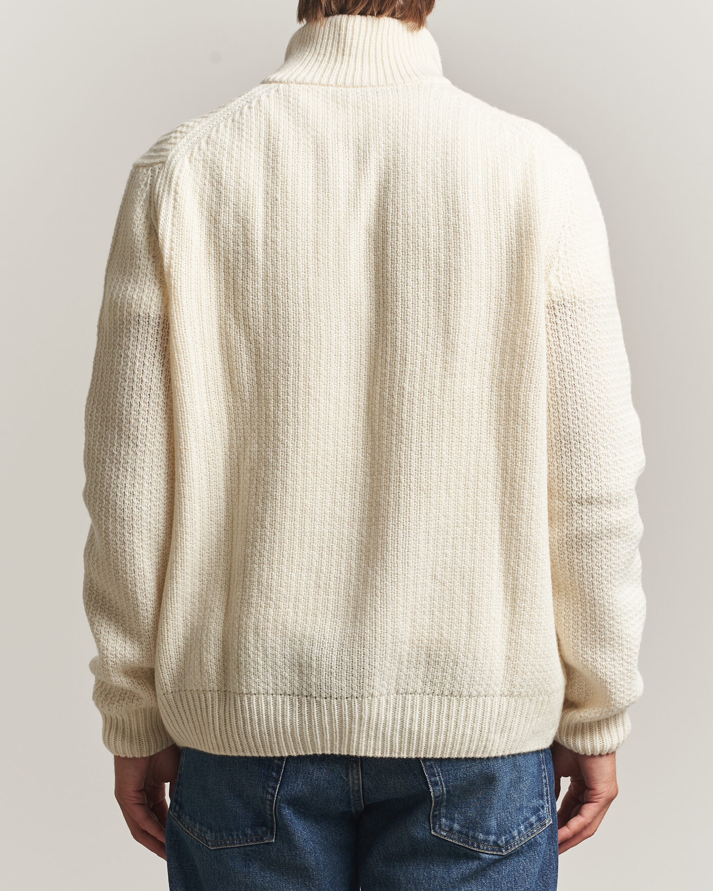 Uomini | Maglieria | BOSS ORANGE | Kenter Wool Knitted Half Zip Open White