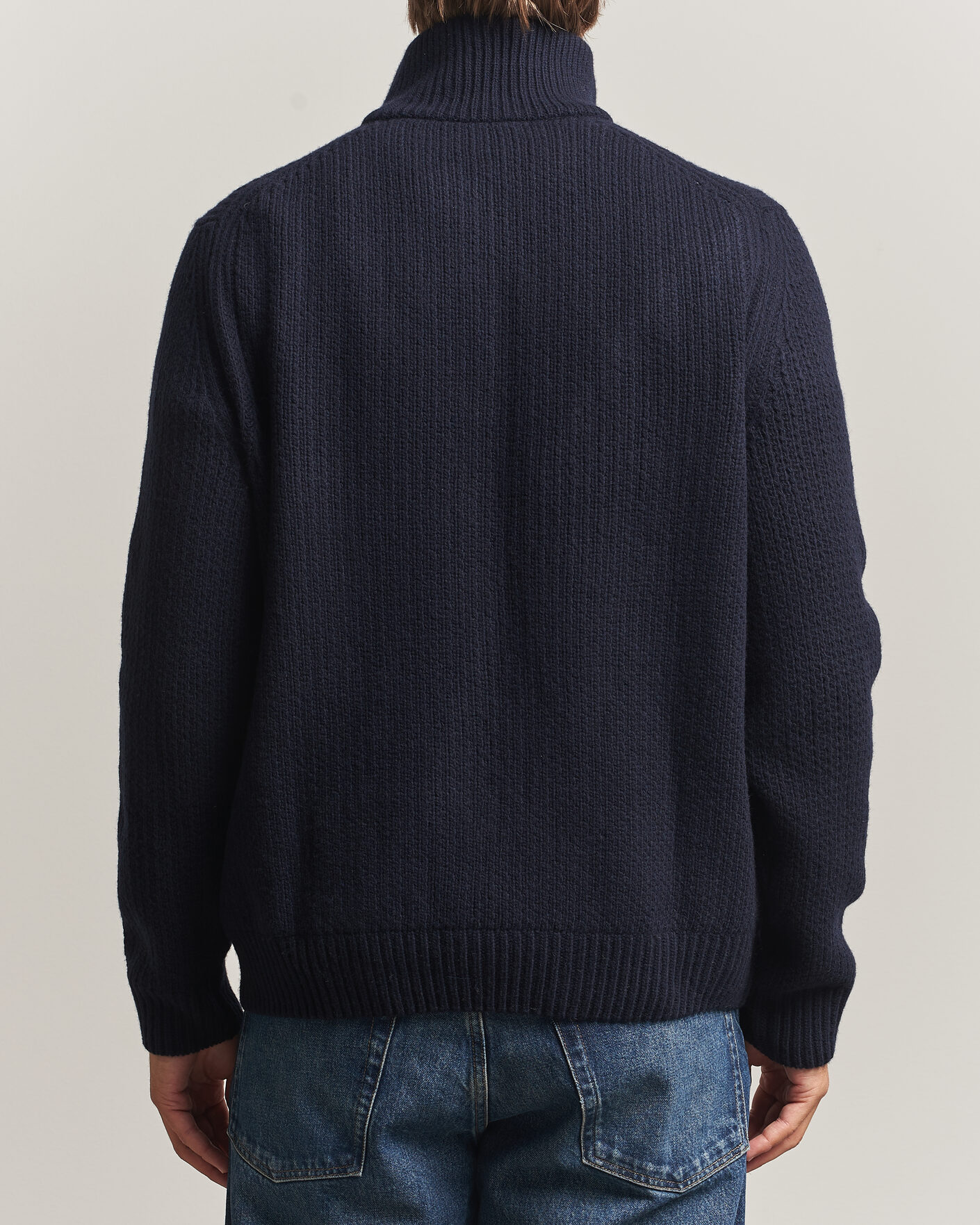 Uomini | Maglieria | BOSS ORANGE | Kenter Wool Knitted Half Zip Dark Blue