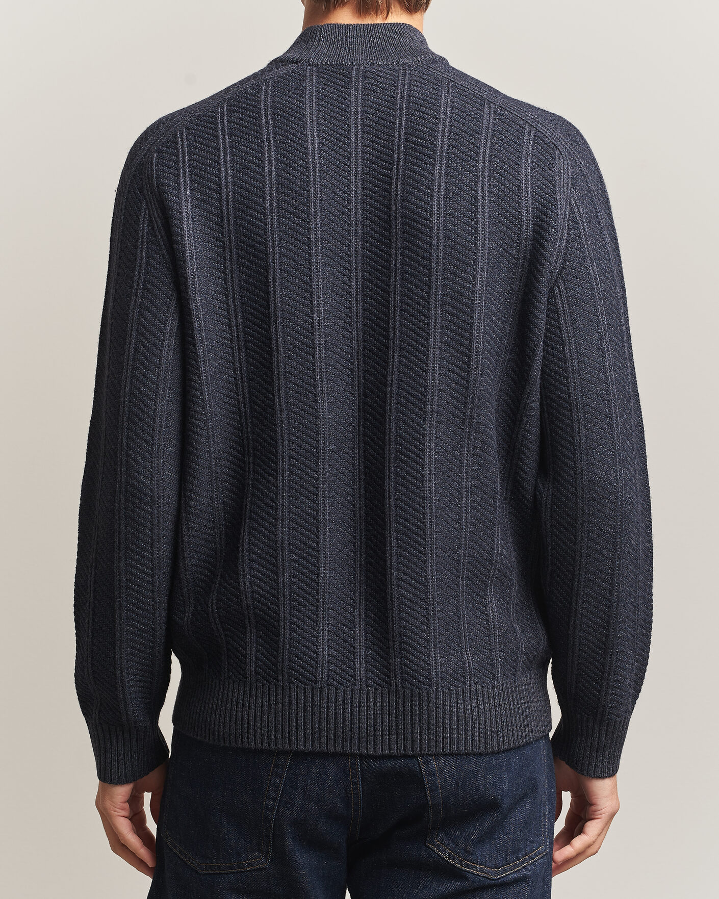 Uomini | Maglieria | BOSS ORANGE | Katoolo Wool/Cotton Knitted Turtleneck Dark Blue