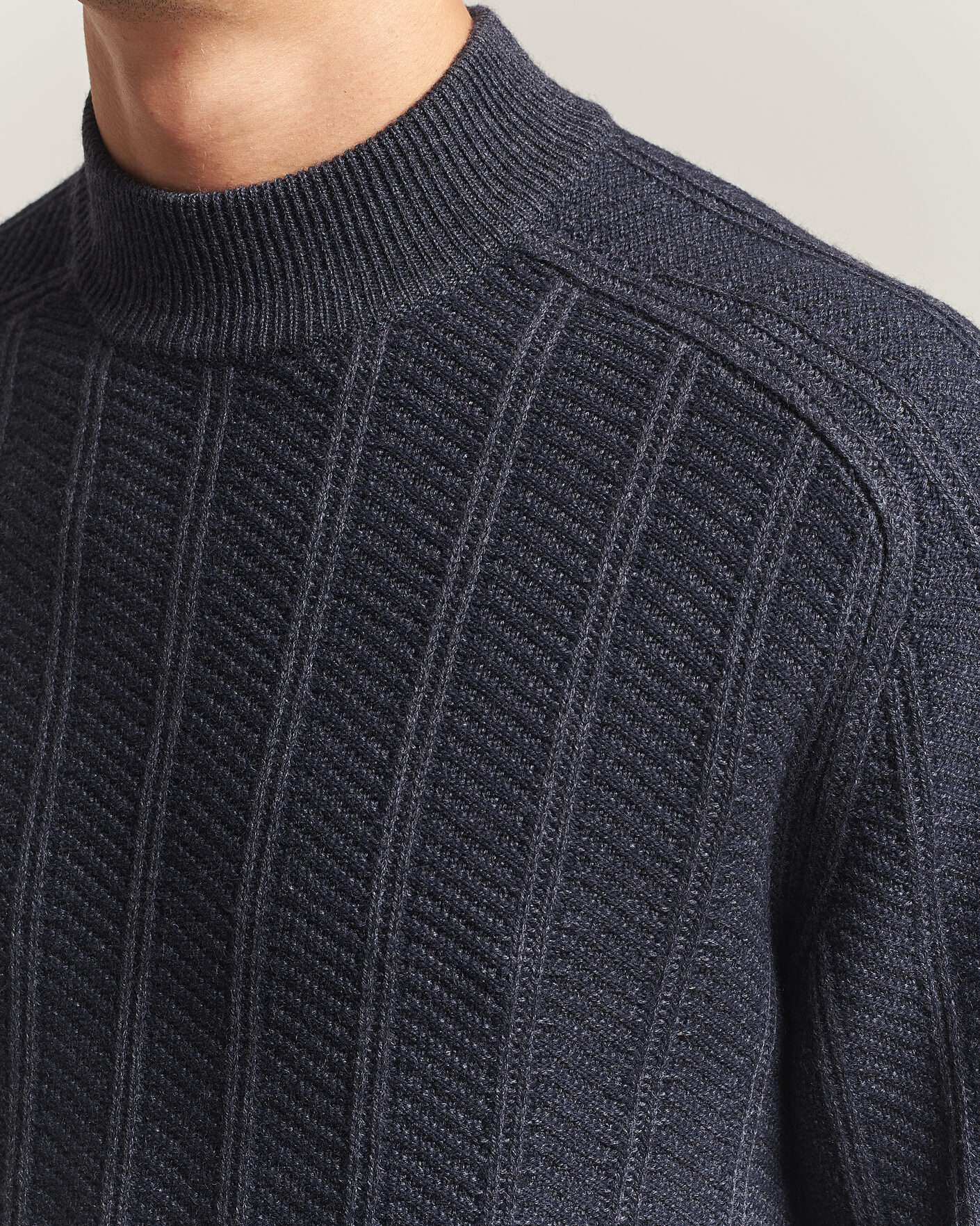 Uomini | Maglieria | BOSS ORANGE | Katoolo Wool/Cotton Knitted Turtleneck Dark Blue