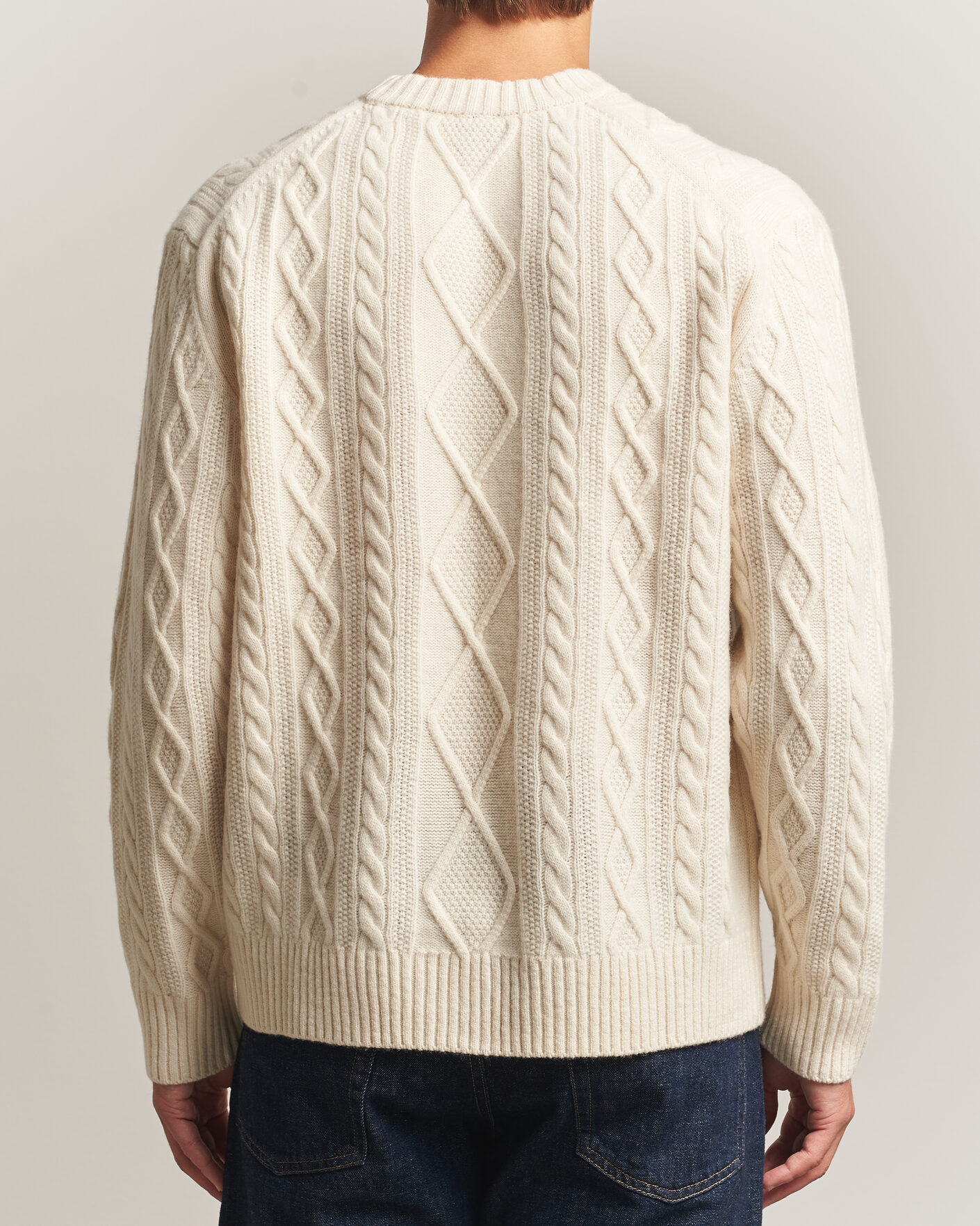 Uomini | Maglieria | BOSS ORANGE | Atreccio Wool Structured Knitted Sweater Open White