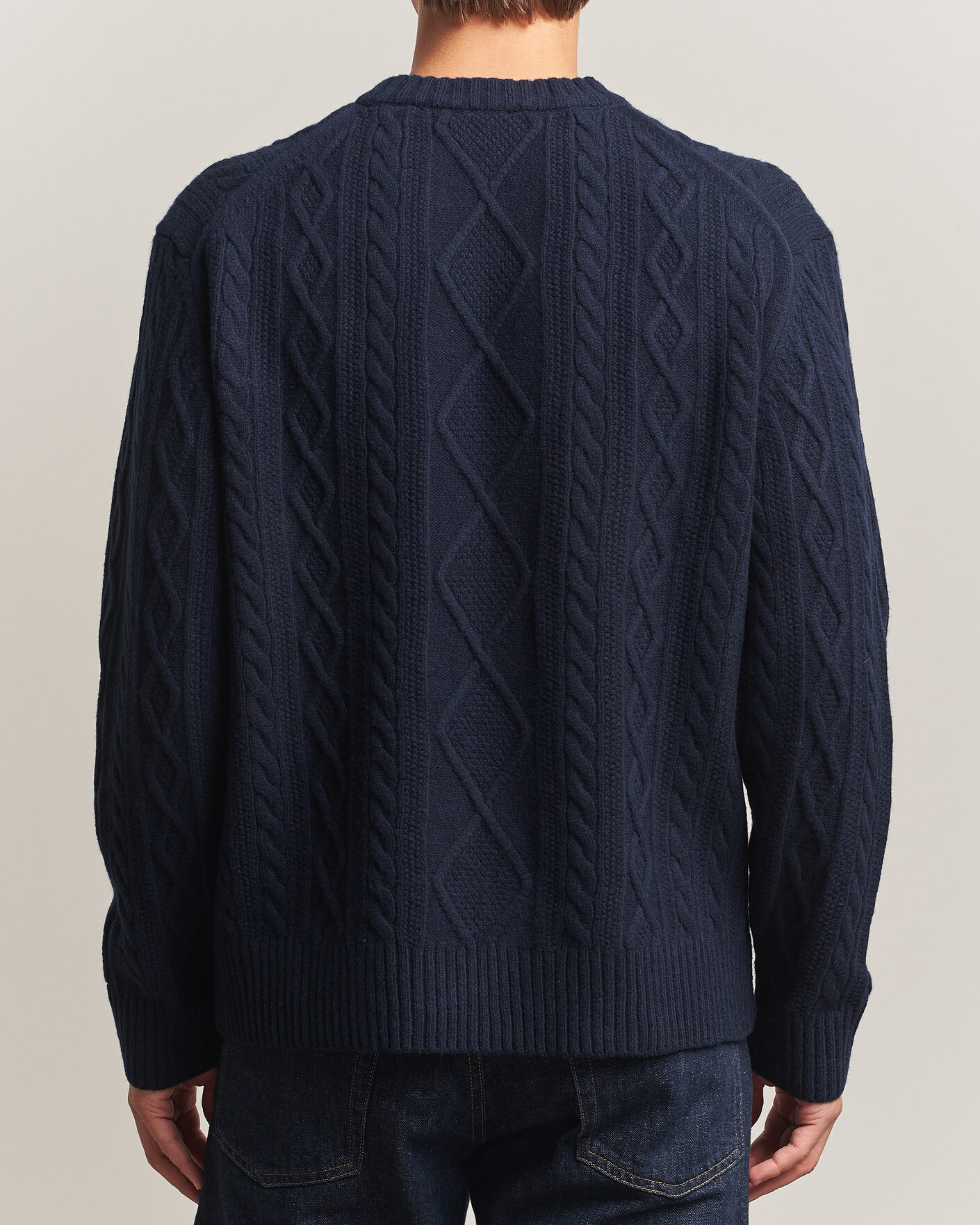 Uomini | Maglieria | BOSS ORANGE | Atreccio Wool Structured Knitted Sweater Dark Blue