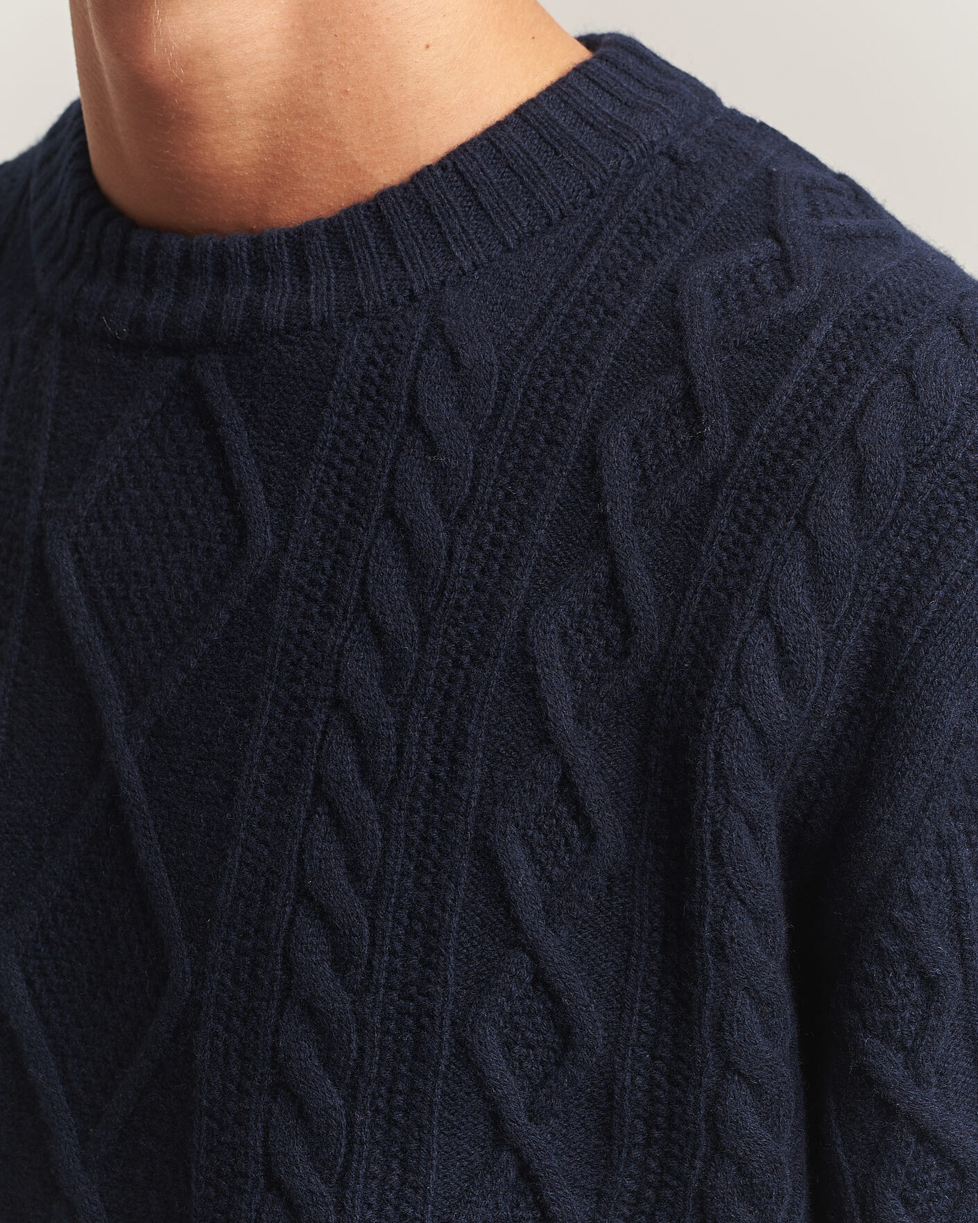 Uomini | Maglieria | BOSS ORANGE | Atreccio Wool Structured Knitted Sweater Dark Blue