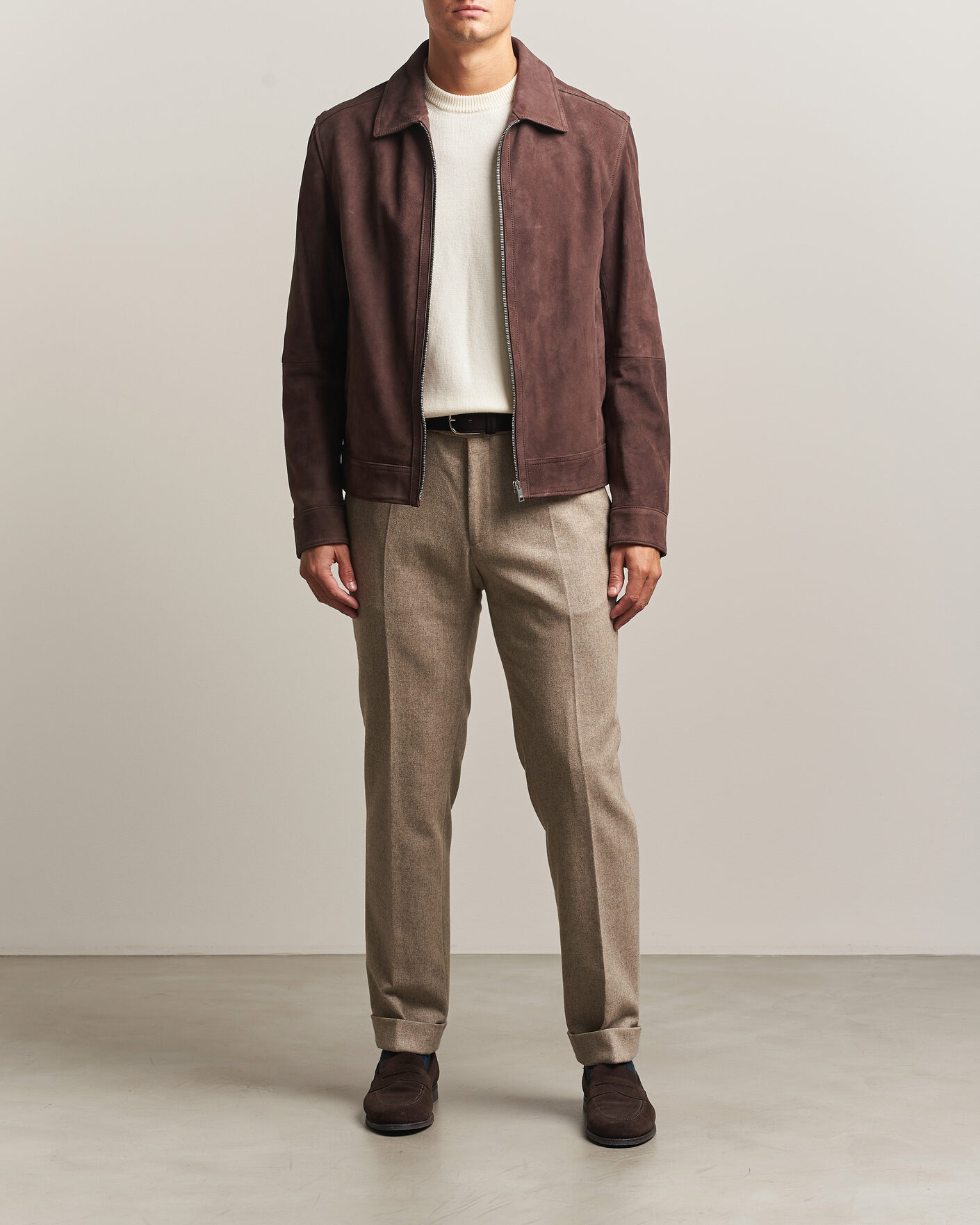 Uomini | Giacche | BOSS BLACK | Malbano Suede Jacket Dark Brown