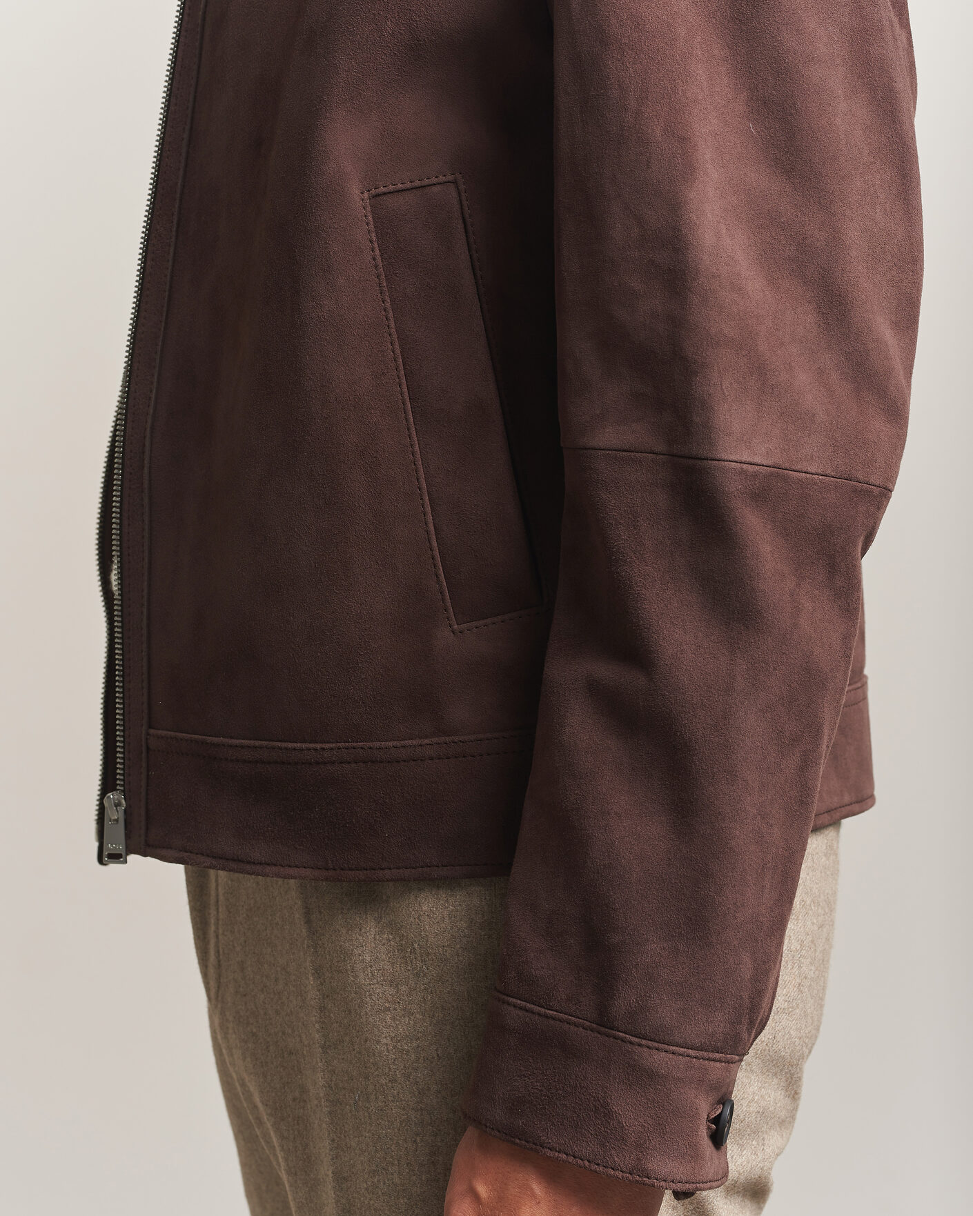 Uomini | Giacche | BOSS BLACK | Malbano Suede Jacket Dark Brown