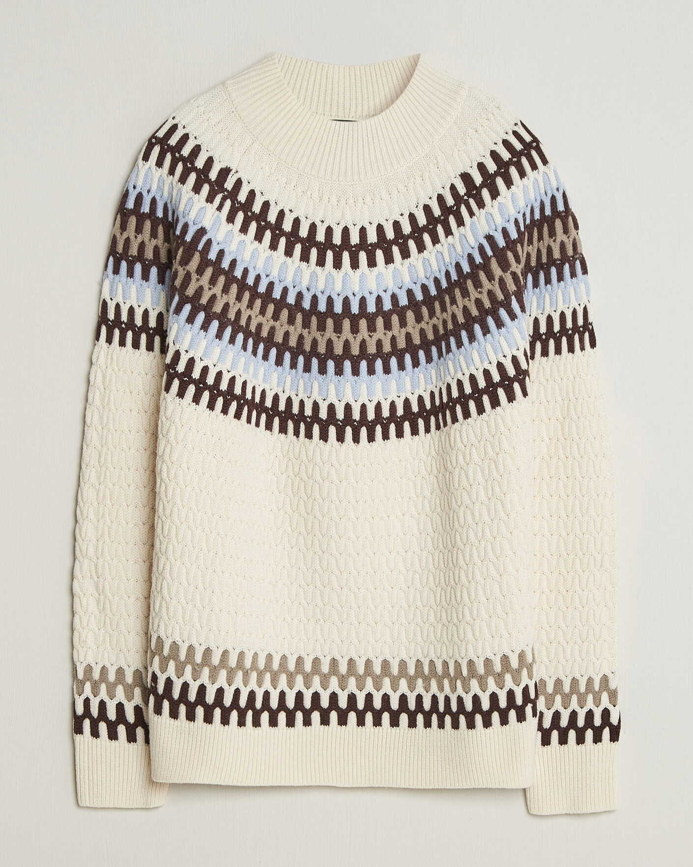 Uomini | Maglieria | BOSS BLACK | Fiotto Wool Fairisle Sweater Open White
