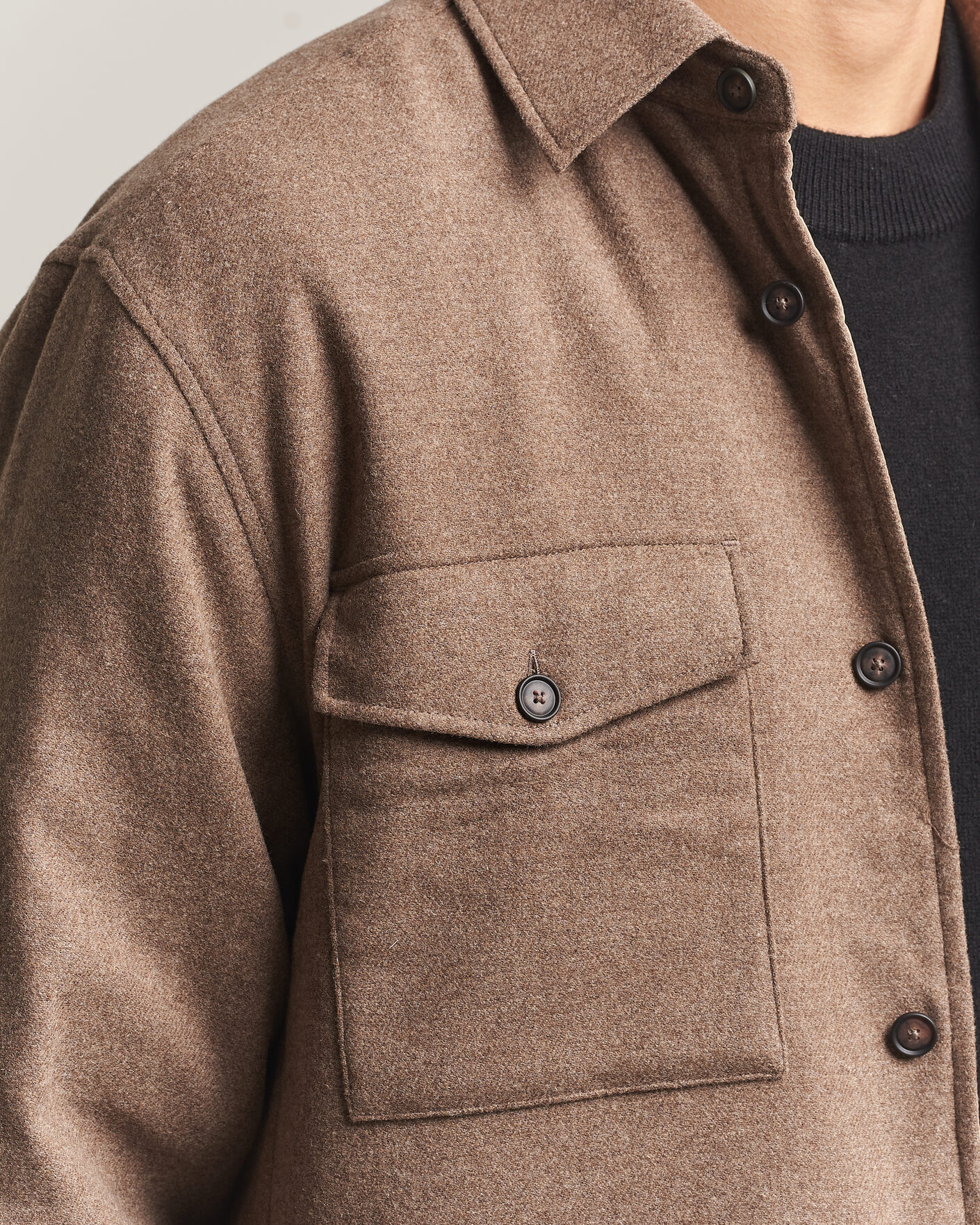 Uomini | Camicie | BOSS BLACK | Colin Brushed Pocket Overshirt Open Brown
