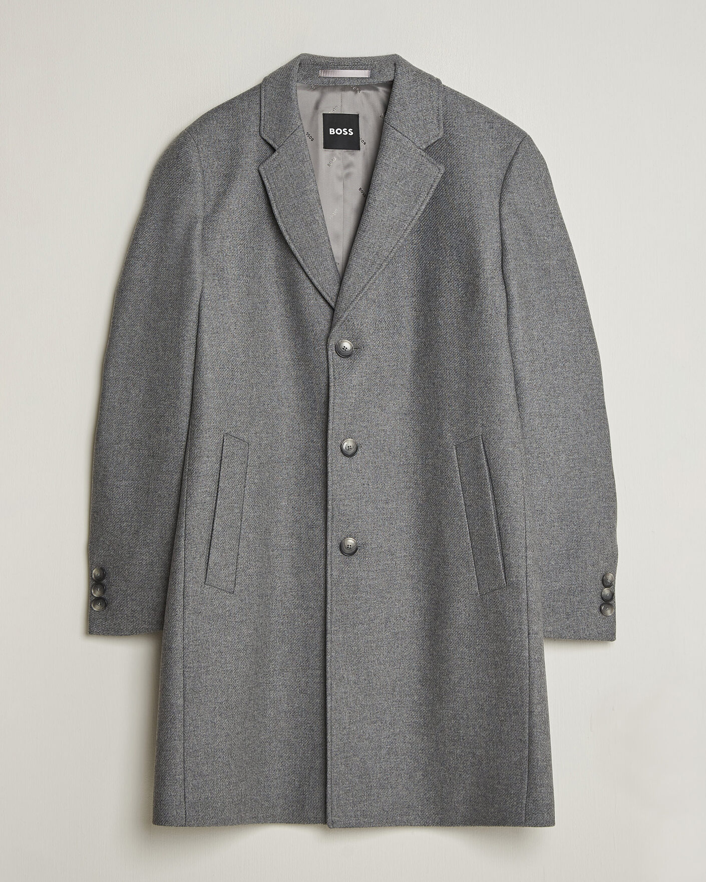 Uomini | Giacche | BOSS BLACK | Hyde Wool Coat Medium Grey