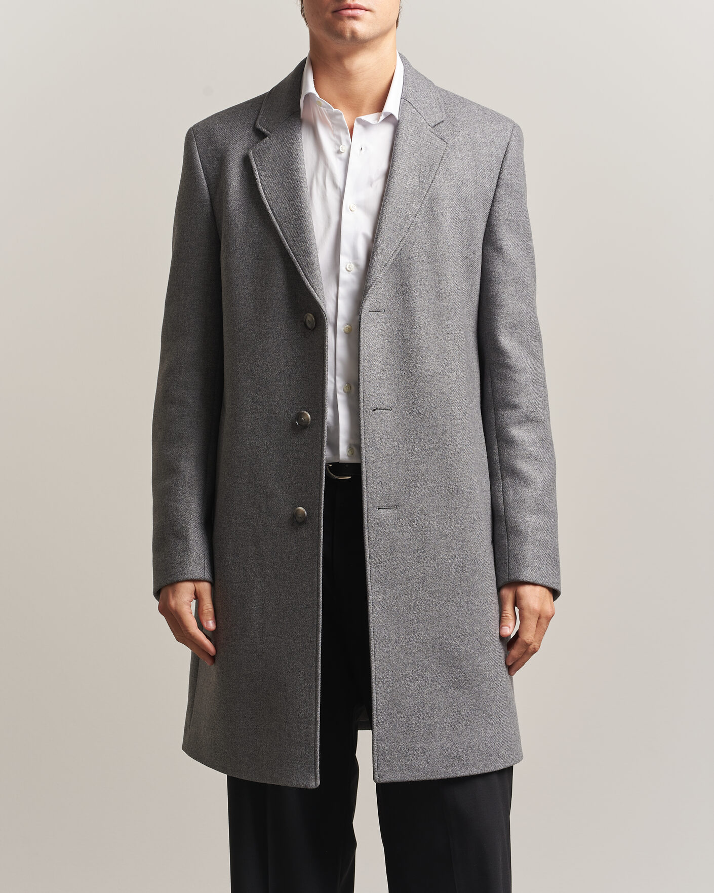 Uomini | Giacche | BOSS BLACK | Hyde Wool Coat Medium Grey