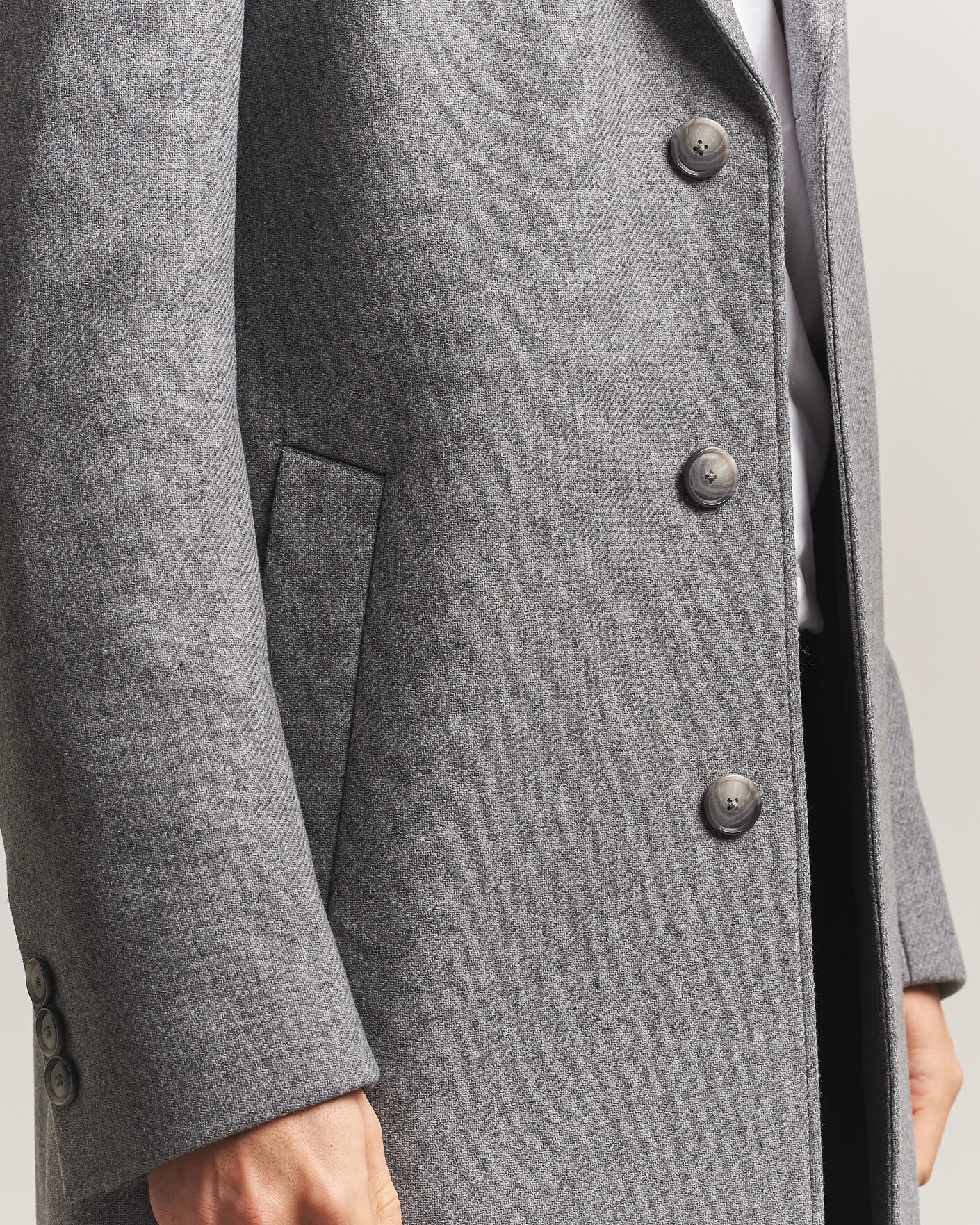 Uomini | Giacche | BOSS BLACK | Hyde Wool Coat Medium Grey