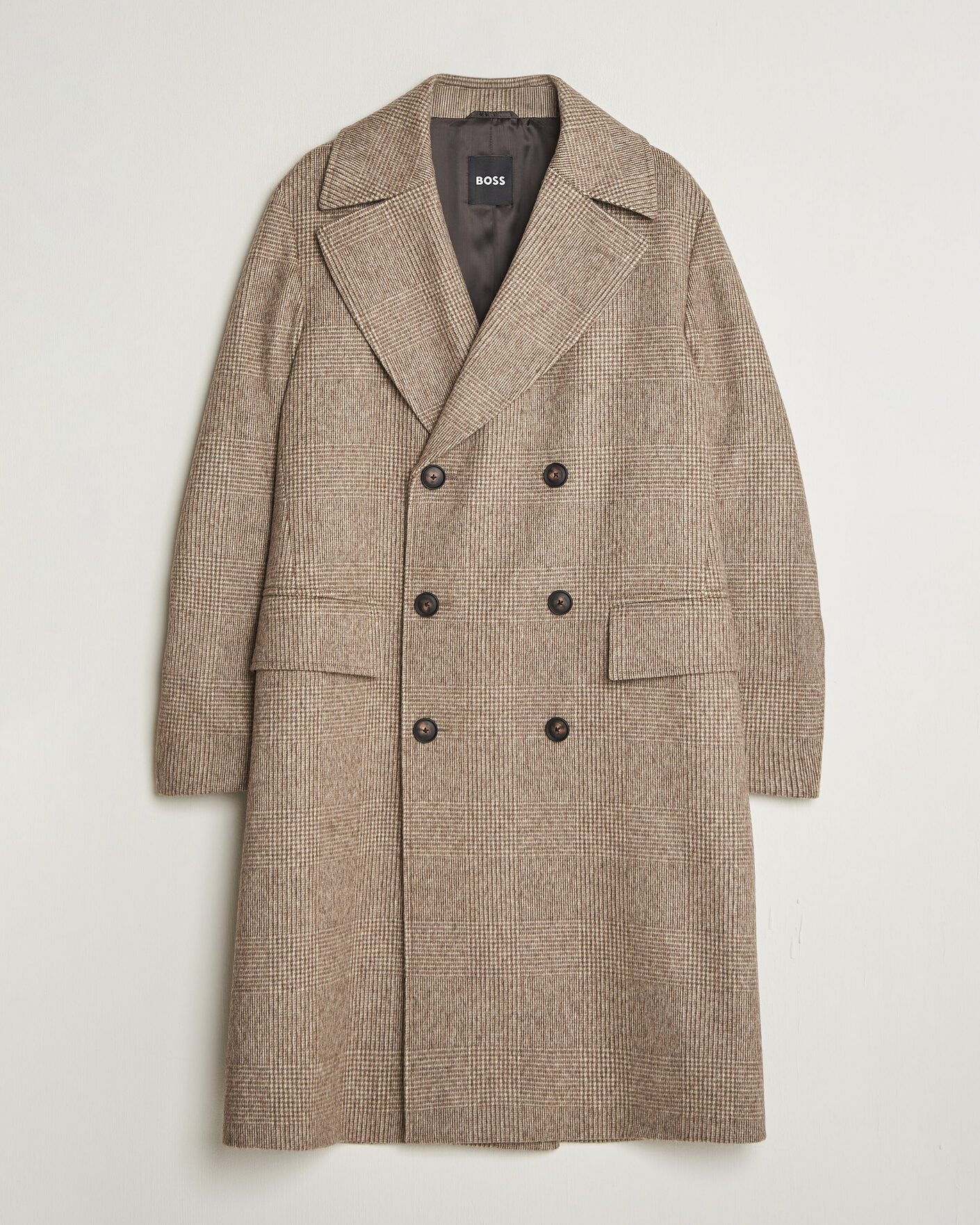 Uomini | Giacche | BOSS BLACK | Jared Wool Double Breasted Coat Open Brown
