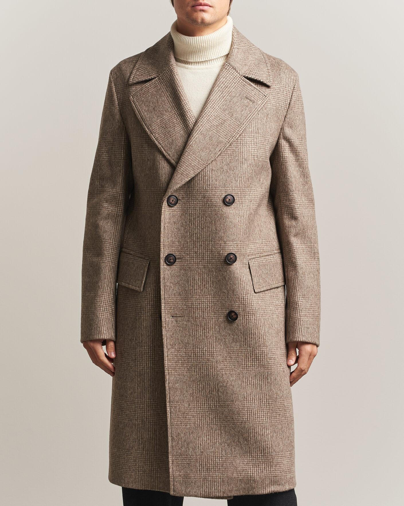 Uomini | Giacche | BOSS BLACK | Jared Wool Double Breasted Coat Open Brown