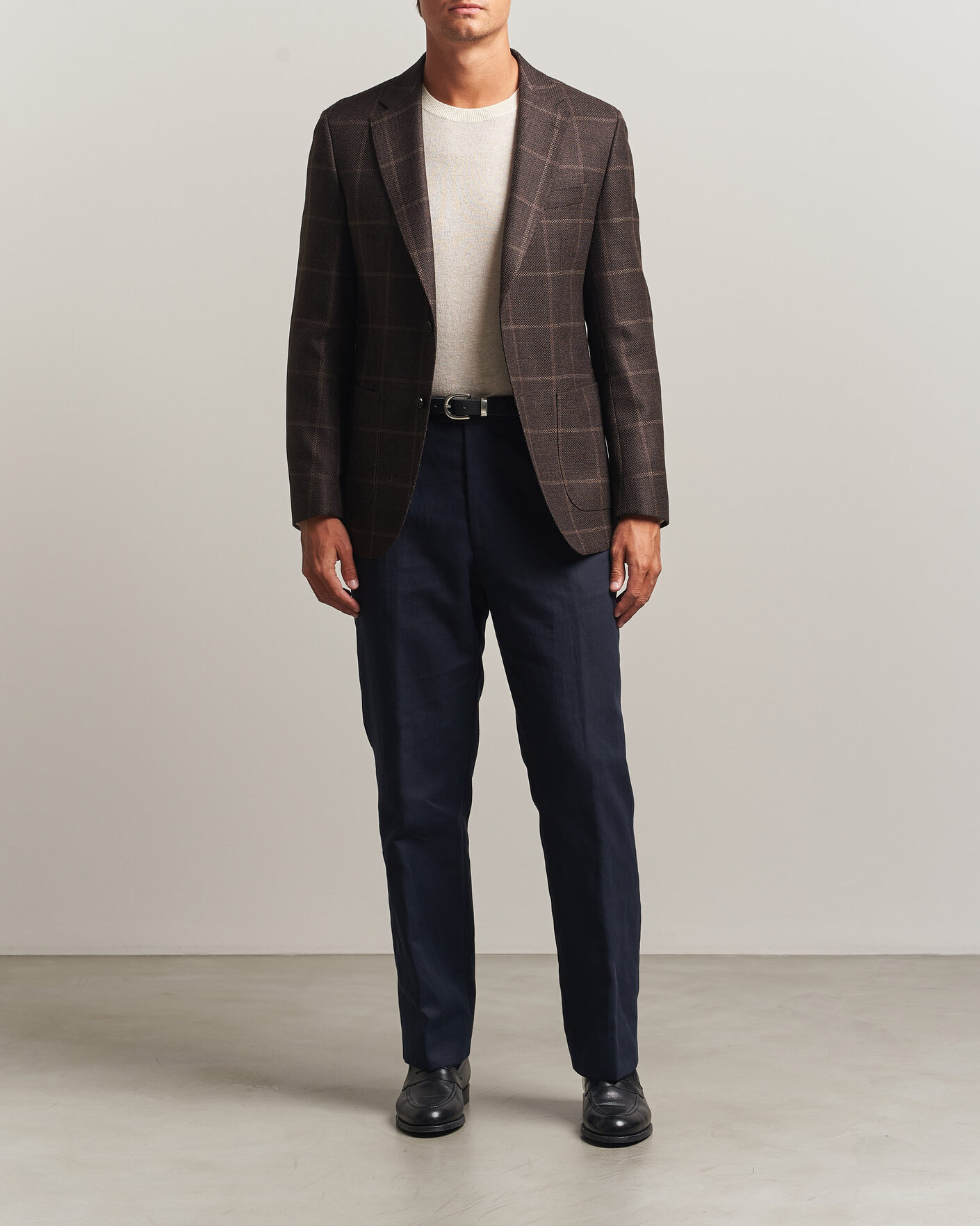 Uomini | Blazers | BOSS BLACK | Hutson Checked Wool Blazer Dark Brown