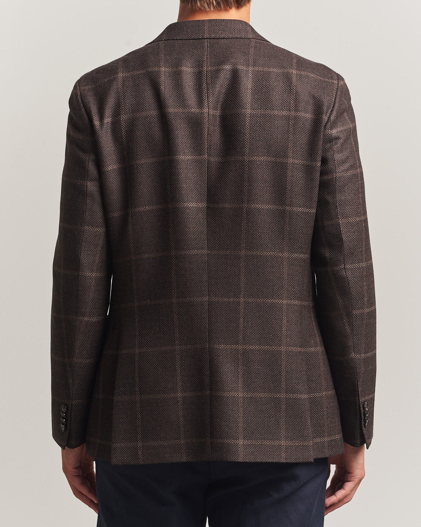 Uomini | Blazers | BOSS BLACK | Hutson Checked Wool Blazer Dark Brown