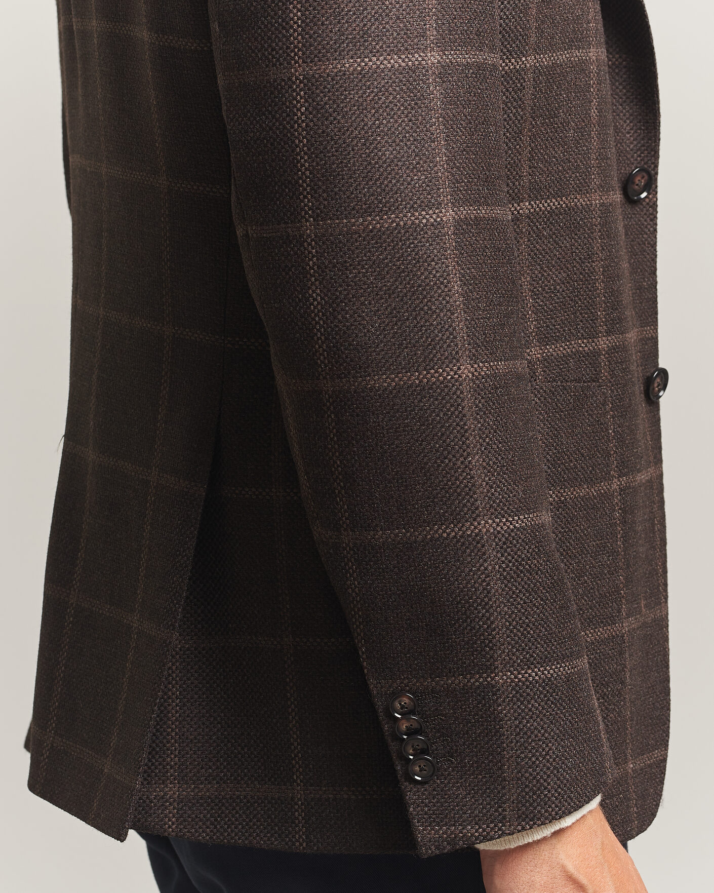 Uomini | Blazers | BOSS BLACK | Hutson Checked Wool Blazer Dark Brown