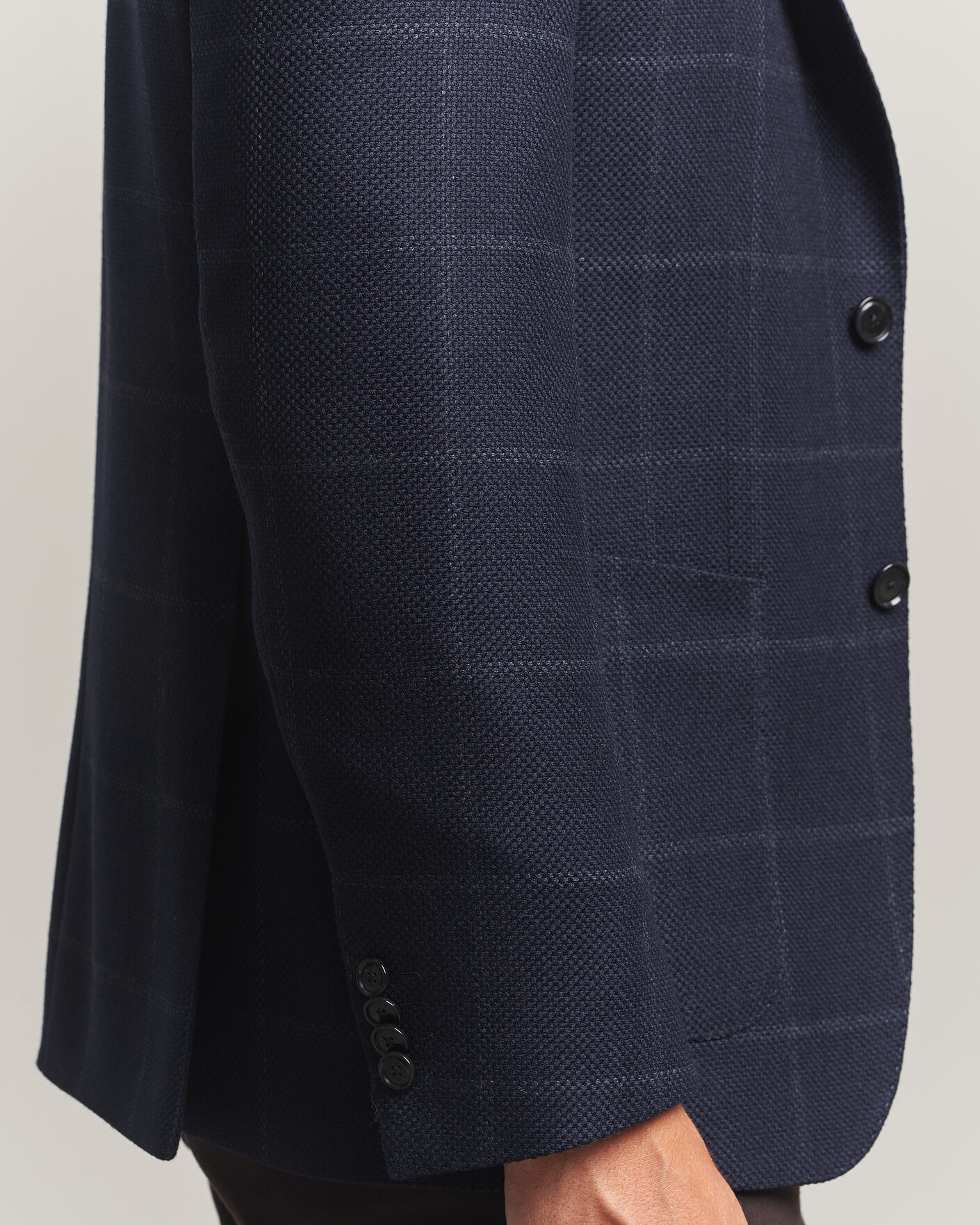 Uomini | Blazers | BOSS BLACK | Hutson Checked Wool Blazer Dark Blue