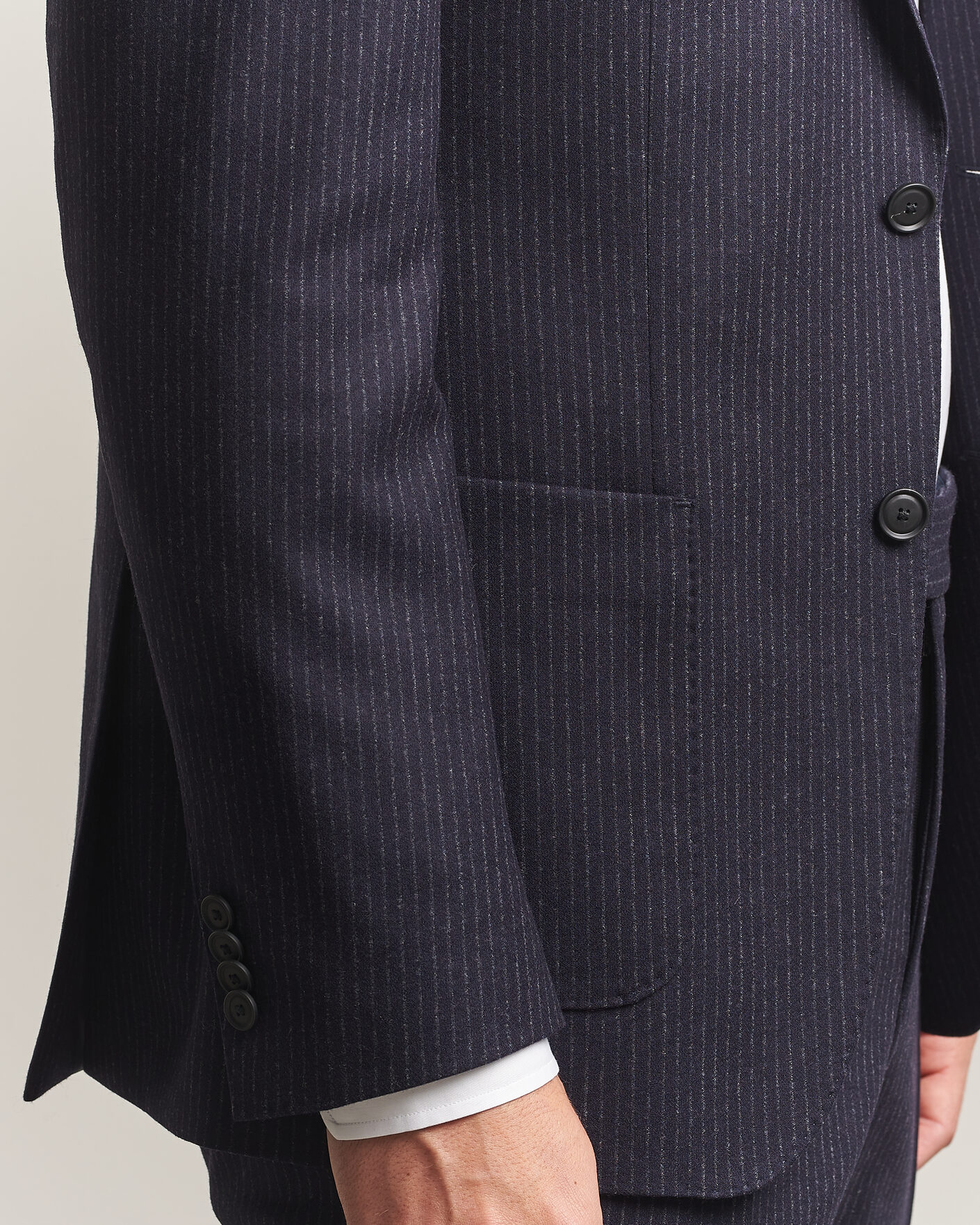 Uomini | Abiti | BOSS BLACK | Huge Wool Pinstriped Suit Dark Blue