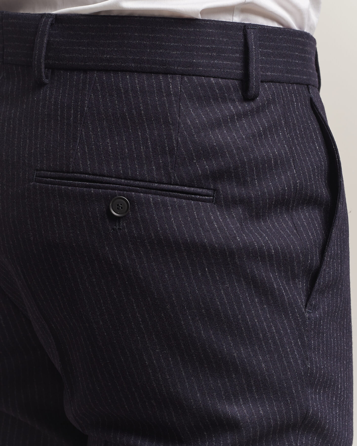 Uomini | Abiti | BOSS BLACK | Huge Wool Pinstriped Suit Dark Blue