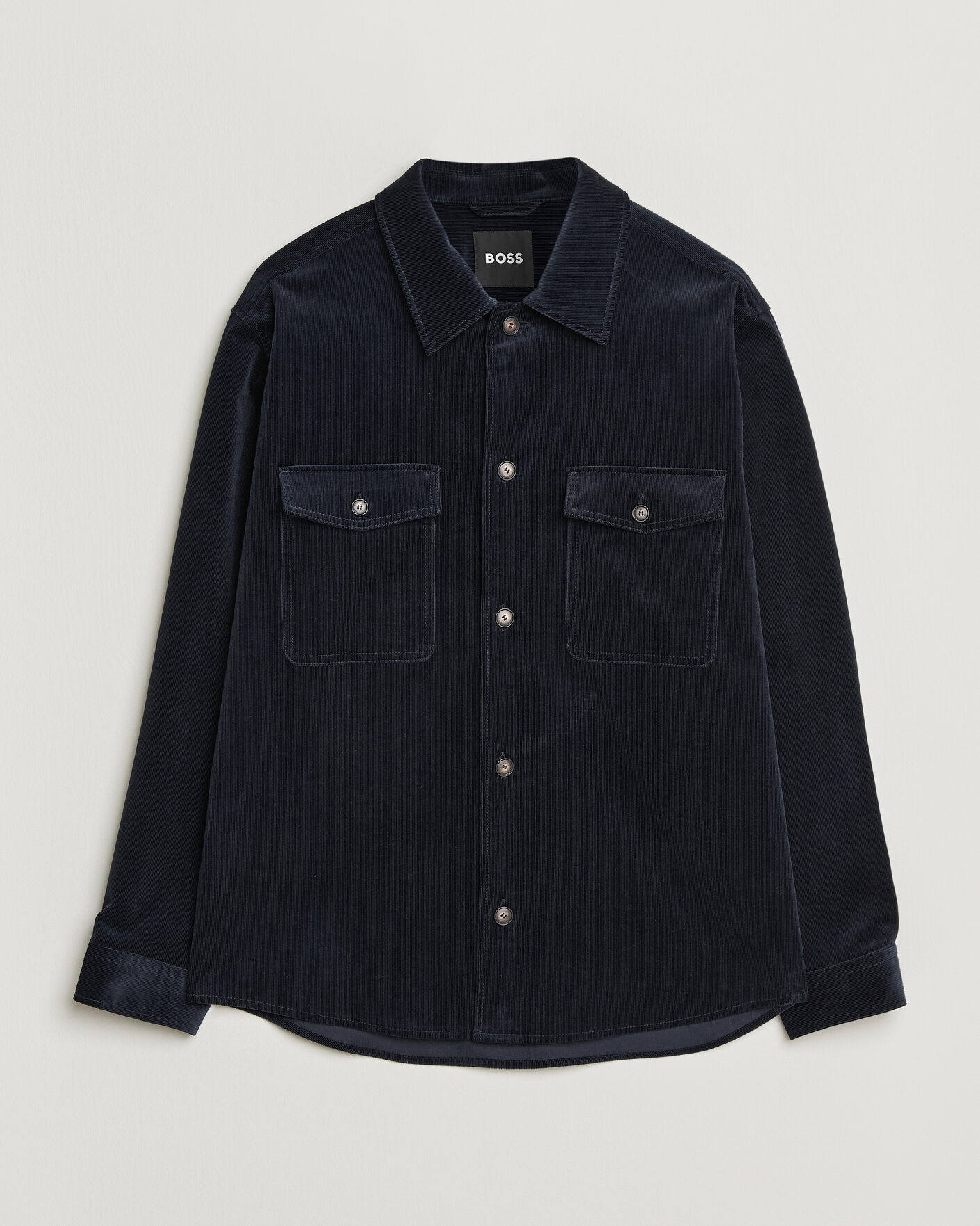 Uomini | Camicie | BOSS BLACK | Carper Corduroy Overshirt Dark Blue