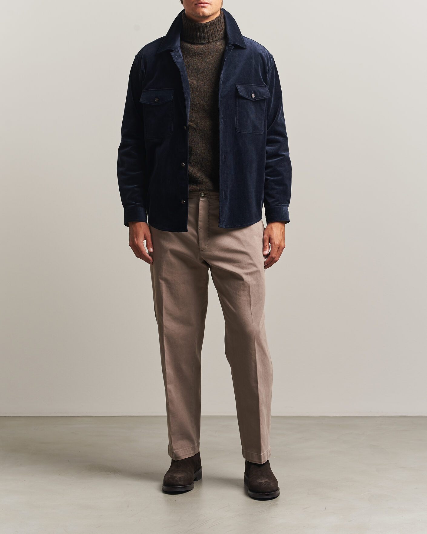 Uomini | Camicie | BOSS BLACK | Carper Corduroy Overshirt Dark Blue