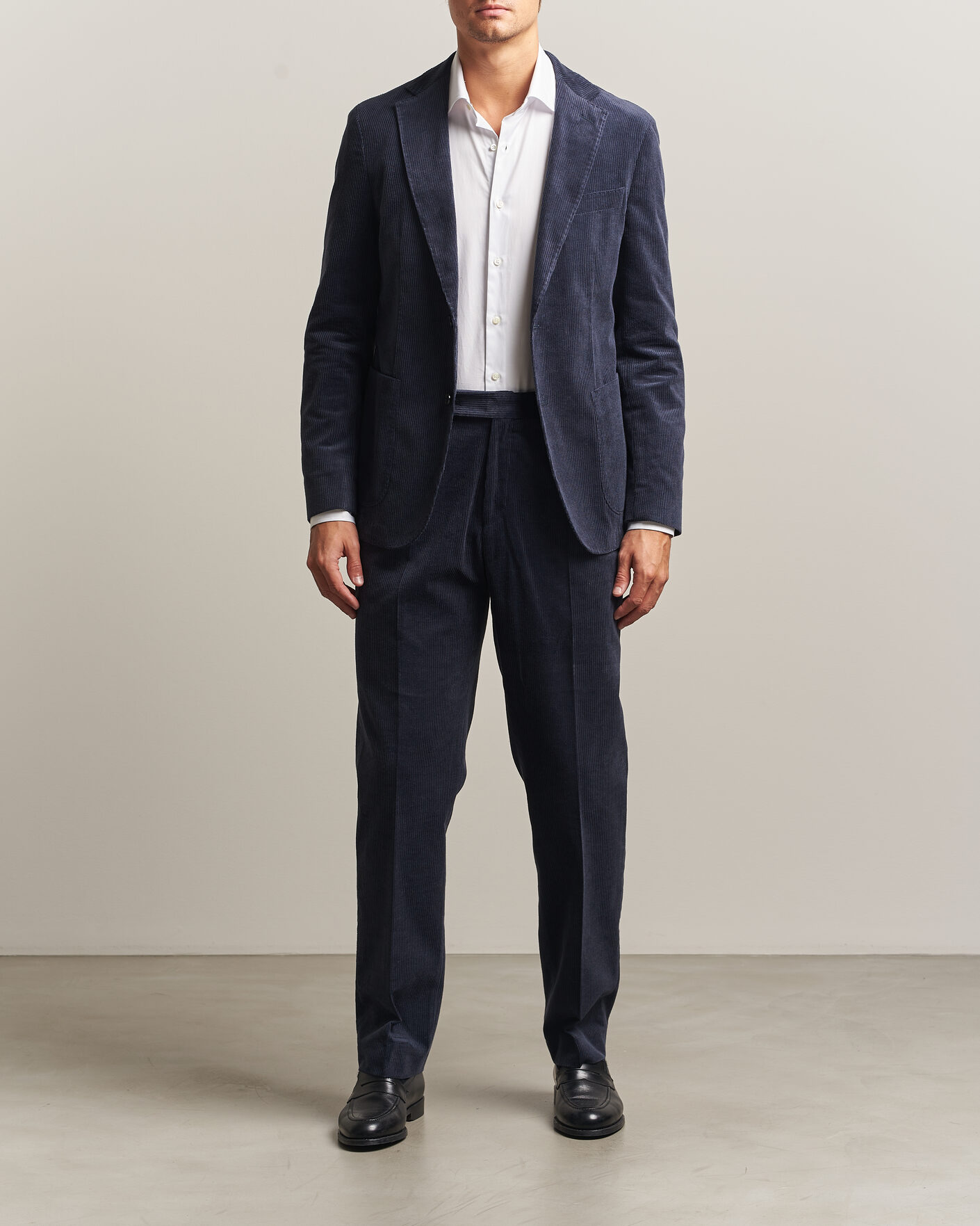 Uomini | Blazers | BOSS BLACK | Hanry Corduroy Suit Blazer Open Blue