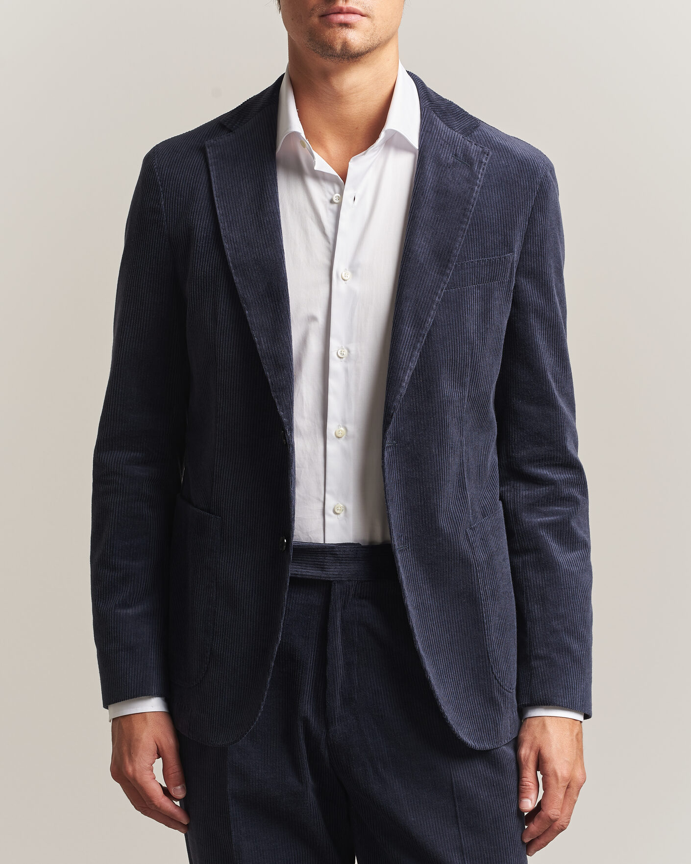 Uomini | Blazers | BOSS BLACK | Hanry Corduroy Suit Blazer Open Blue