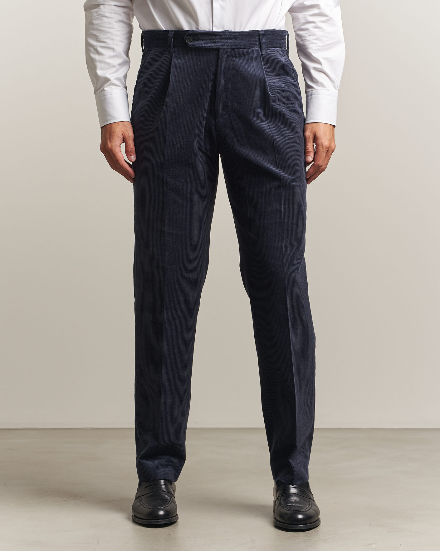 Uomini | Pantaloni | BOSS BLACK | Perino Corduroy Suit Trousers Open Blue