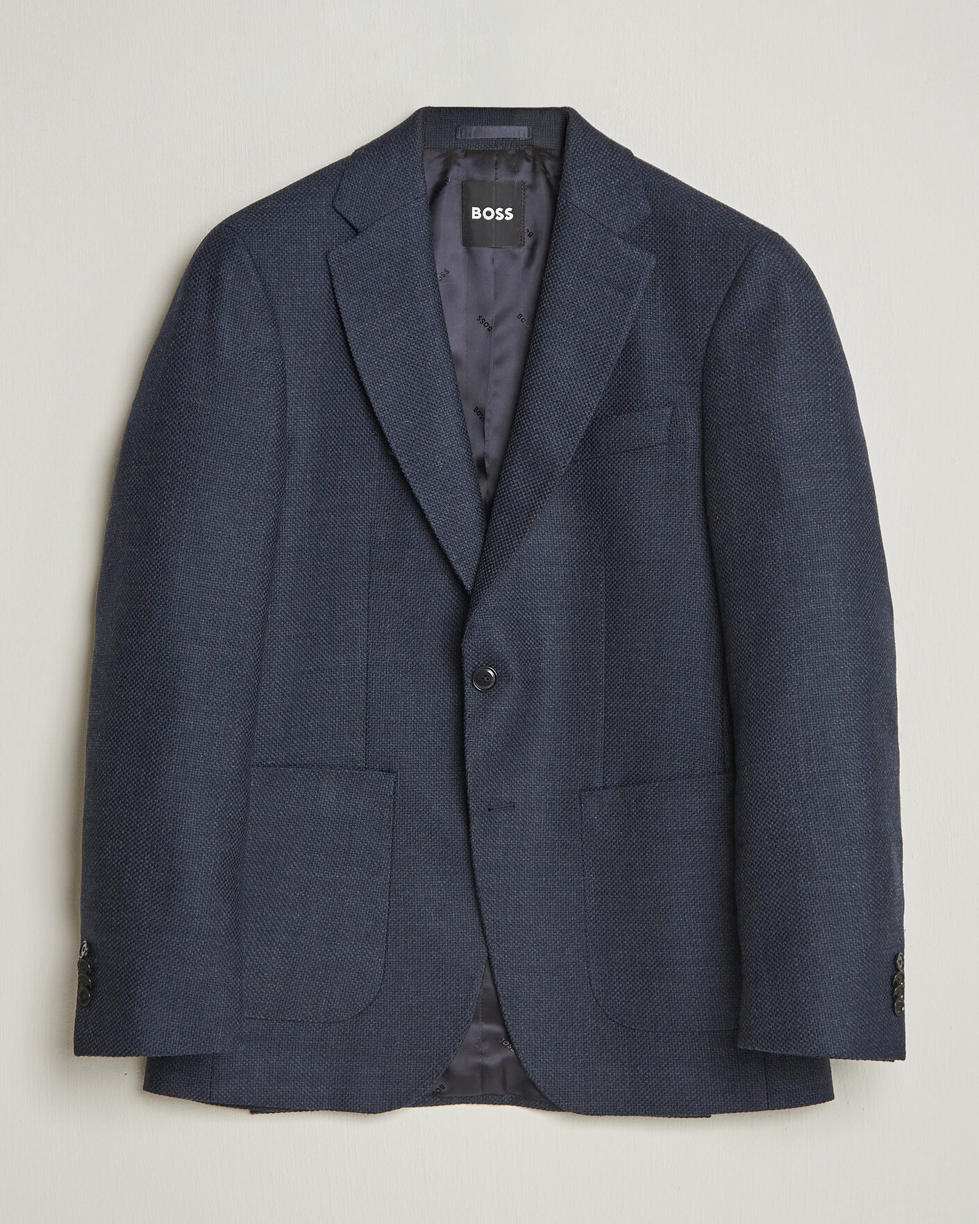Uomini | Blazers | BOSS BLACK | Hutson Wool Patch Pocket Blazer Dark Blue