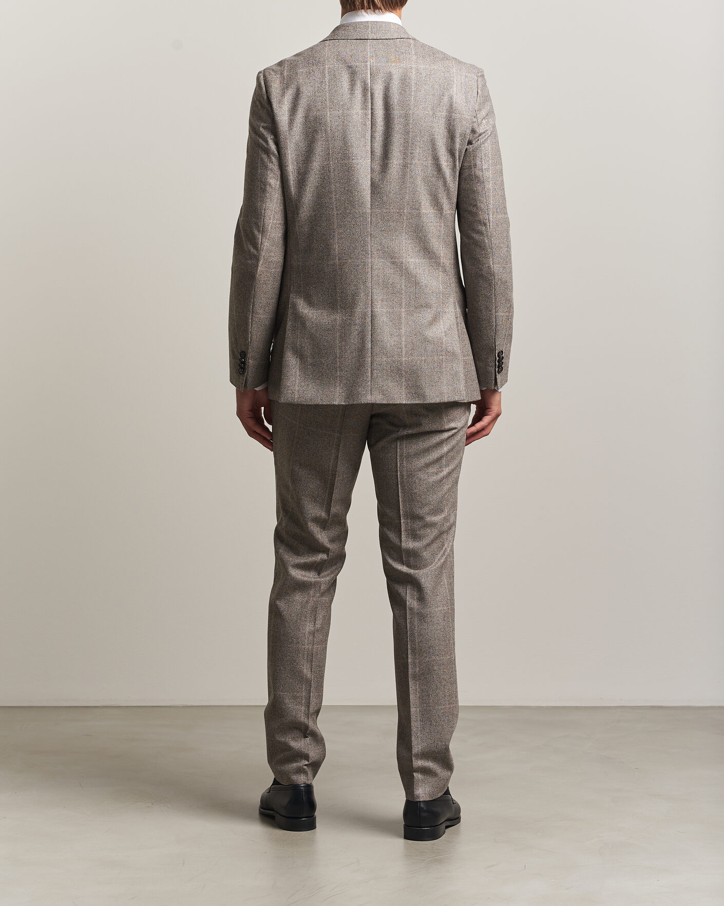 Uomini | Abiti | BOSS BLACK | Huge Wool Checked Double Breasted Suit Open Brown