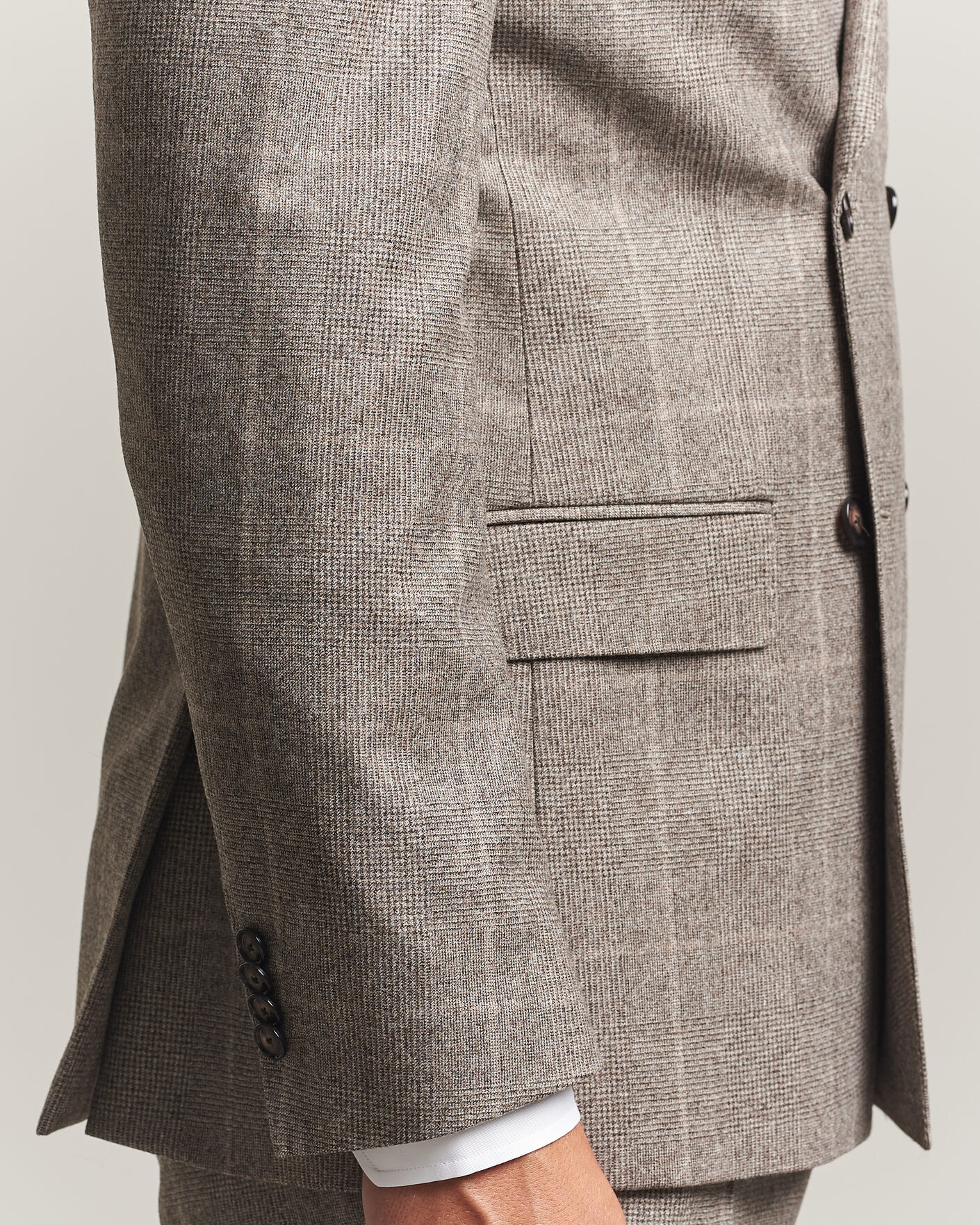 Uomini | Abiti | BOSS BLACK | Huge Wool Checked Double Breasted Suit Open Brown
