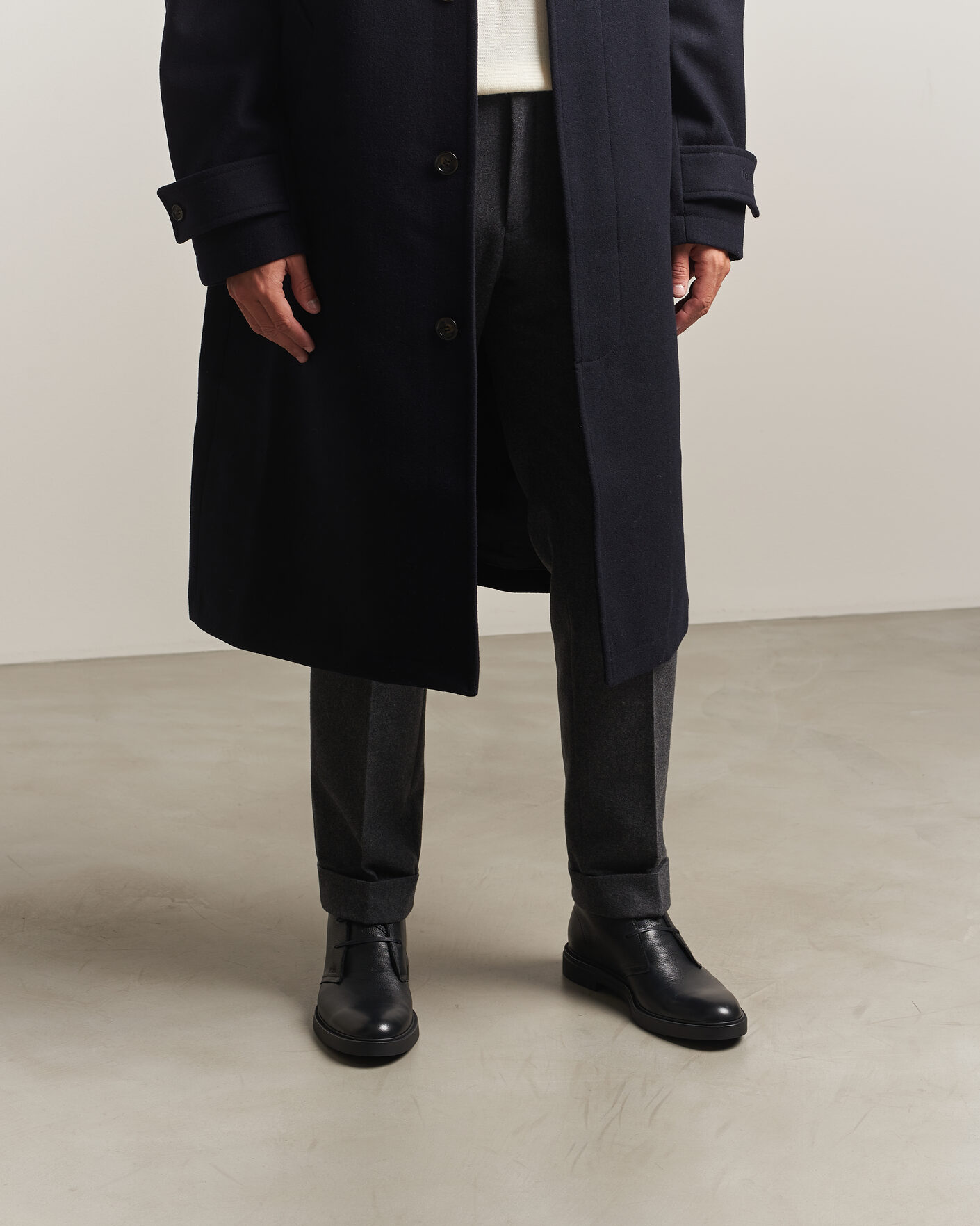 Uomini | Stivali | BOSS BLACK | Calev Grained Leather Chukka Boot Black