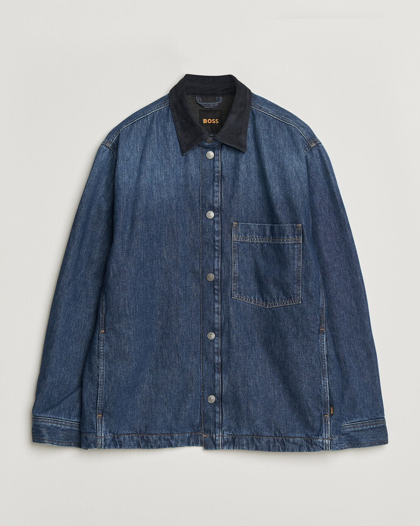 Uomini | Camicie | BOSS ORANGE | Laredo Denim Overshirt Navy