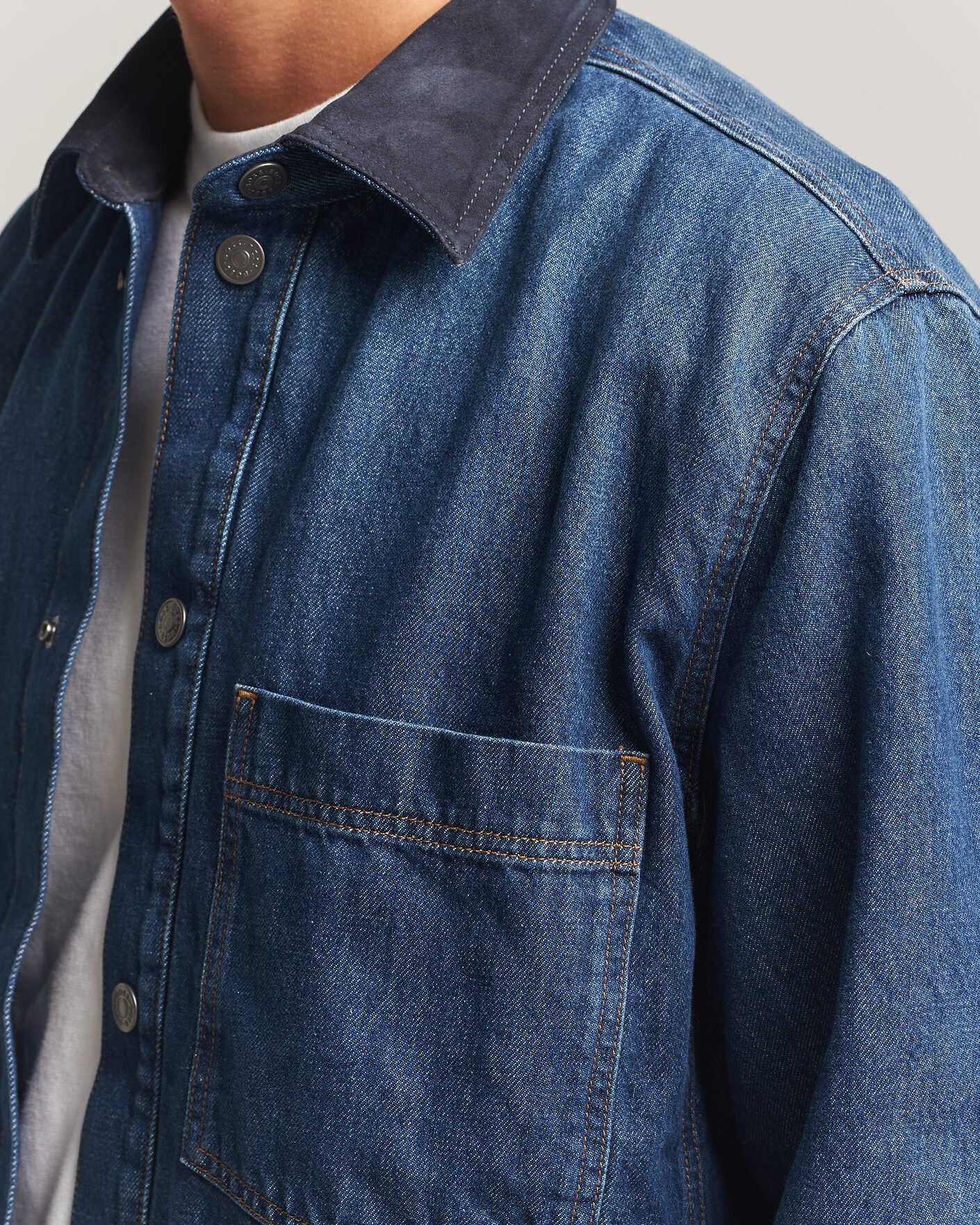 Uomini | Camicie | BOSS ORANGE | Laredo Denim Overshirt Navy