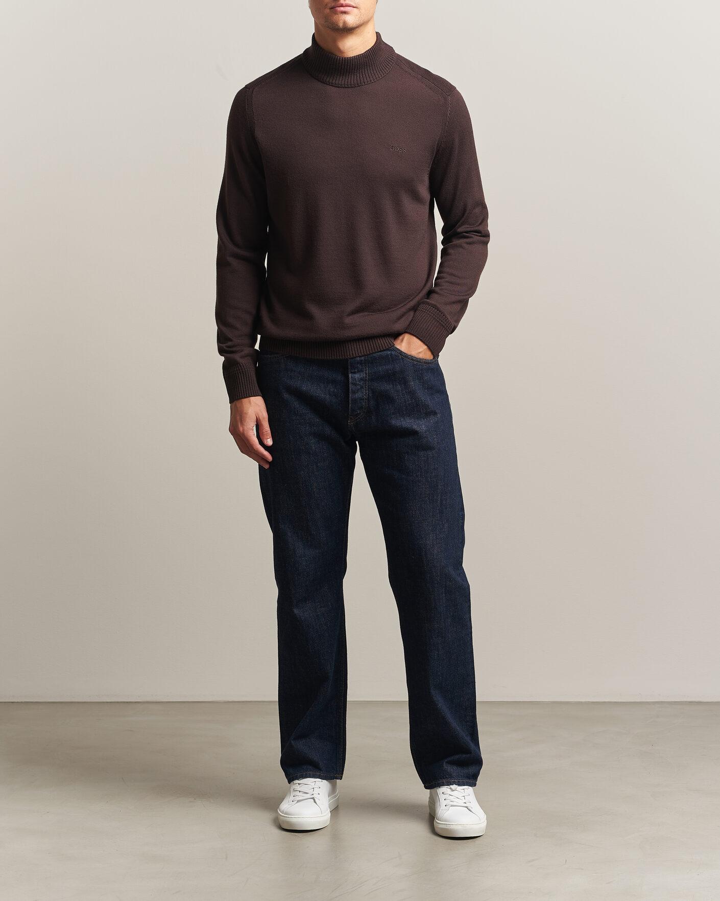 Uomini | Maglieria | BOSS ORANGE | Avac Knitted Turtleneck Dark Brown
