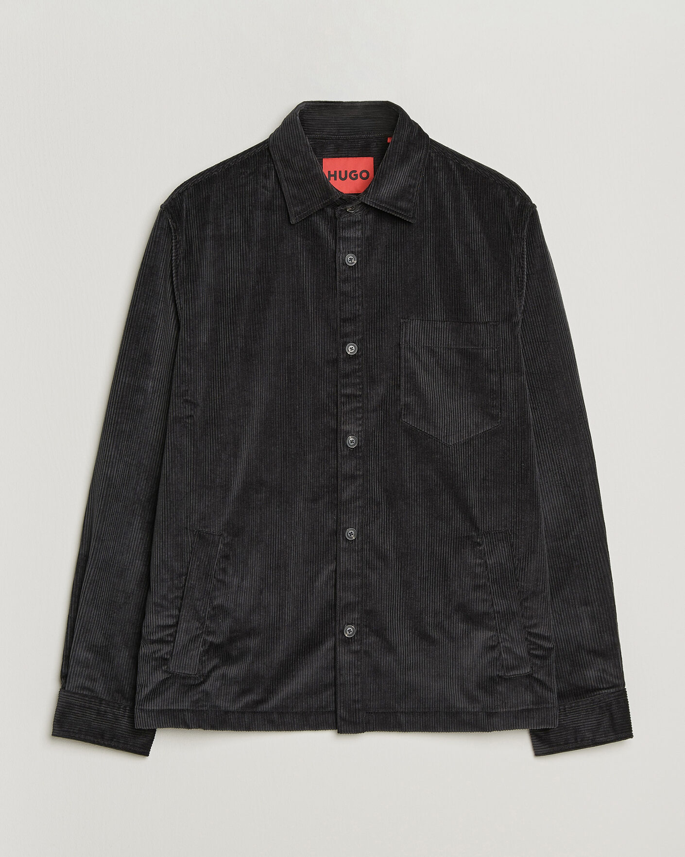 Uomini | Camicie | HUGO | Ecord Corduroy Overshirt Black