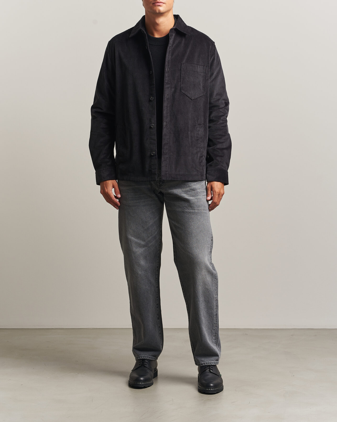 Uomini | Camicie | HUGO | Ecord Corduroy Overshirt Black