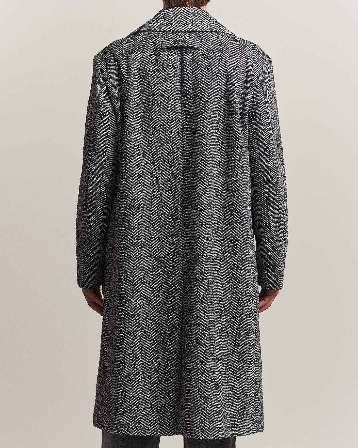 Uomini | Giacche | HUGO | Milas Herringbone Double Breasted Coat Dark Grey