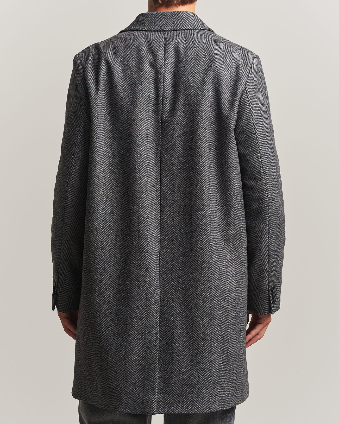 Uomini | Giacche | HUGO | Malte Herringbone Coat Dark Grey